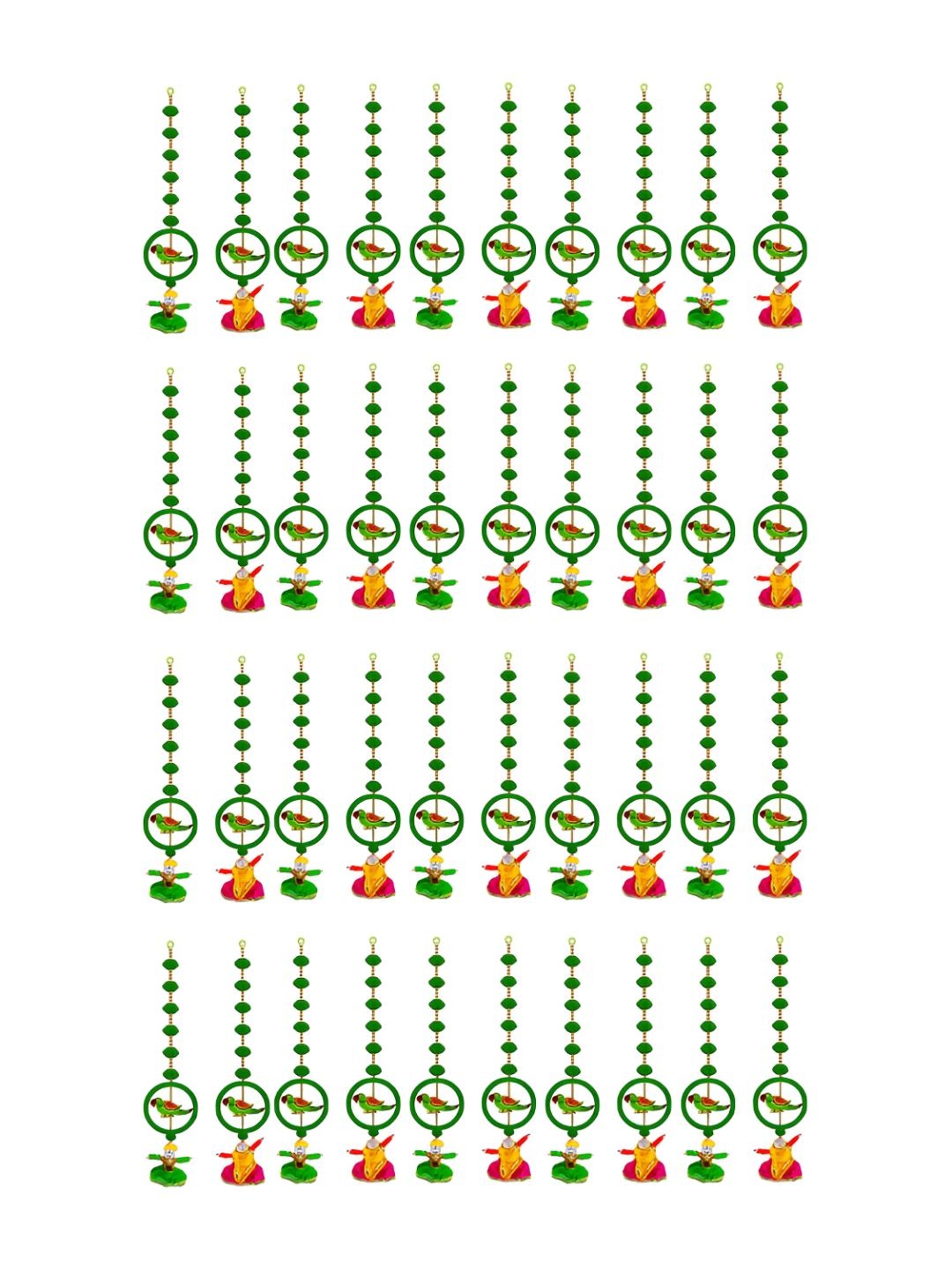 

iHandikart Green & Yellow 40Pieces Hanging Festive Decor