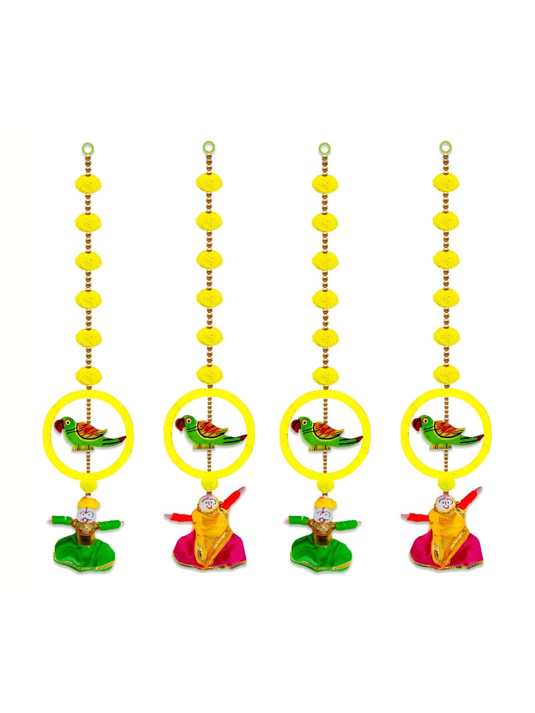 

iHandikart Yellow & Green 4 Pieces Decorative Hangings Wall Decor