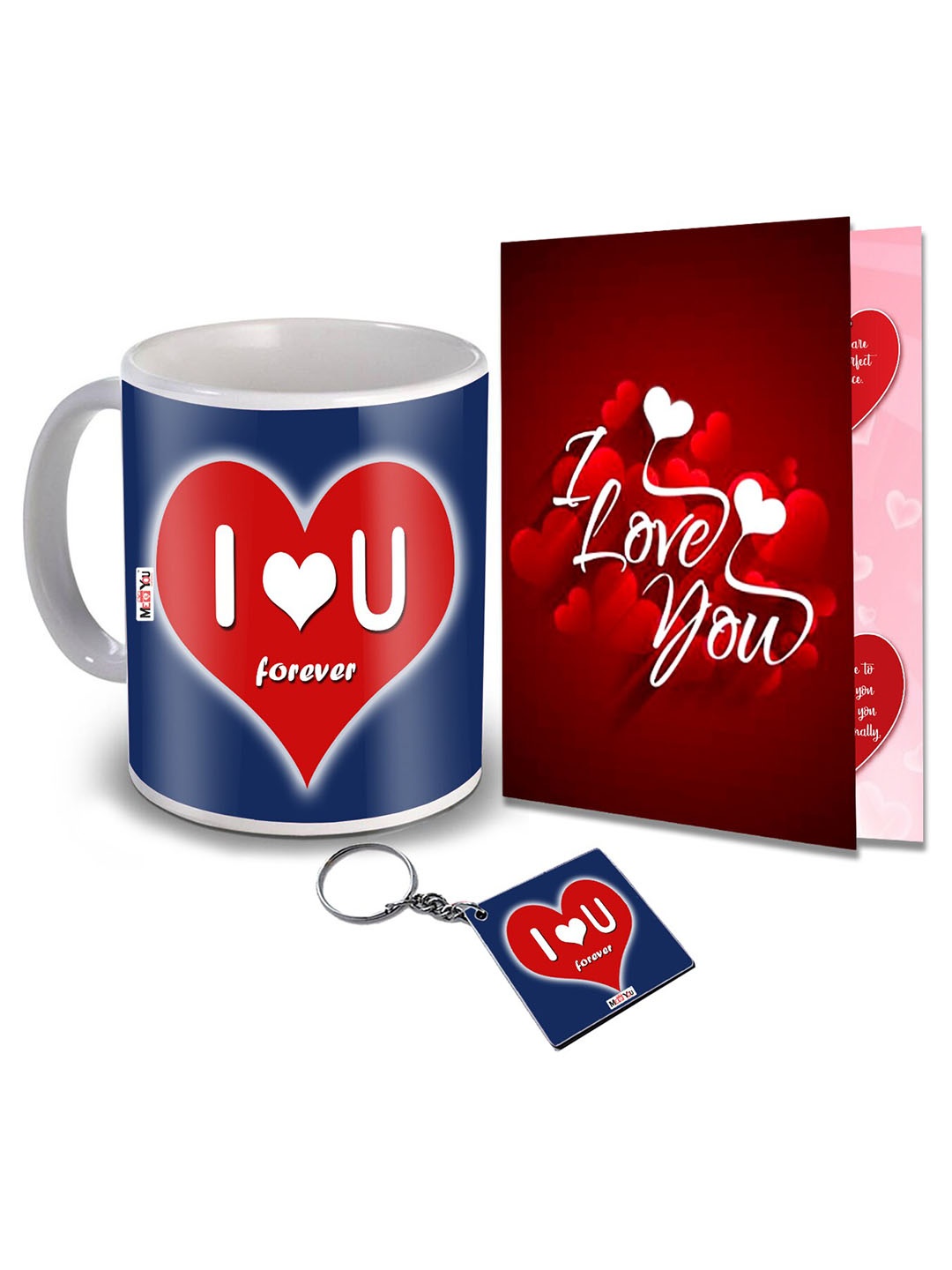 

ME & YOU Blue & Red 3 Pieces I Love You Printed Valentine Home Gift Set