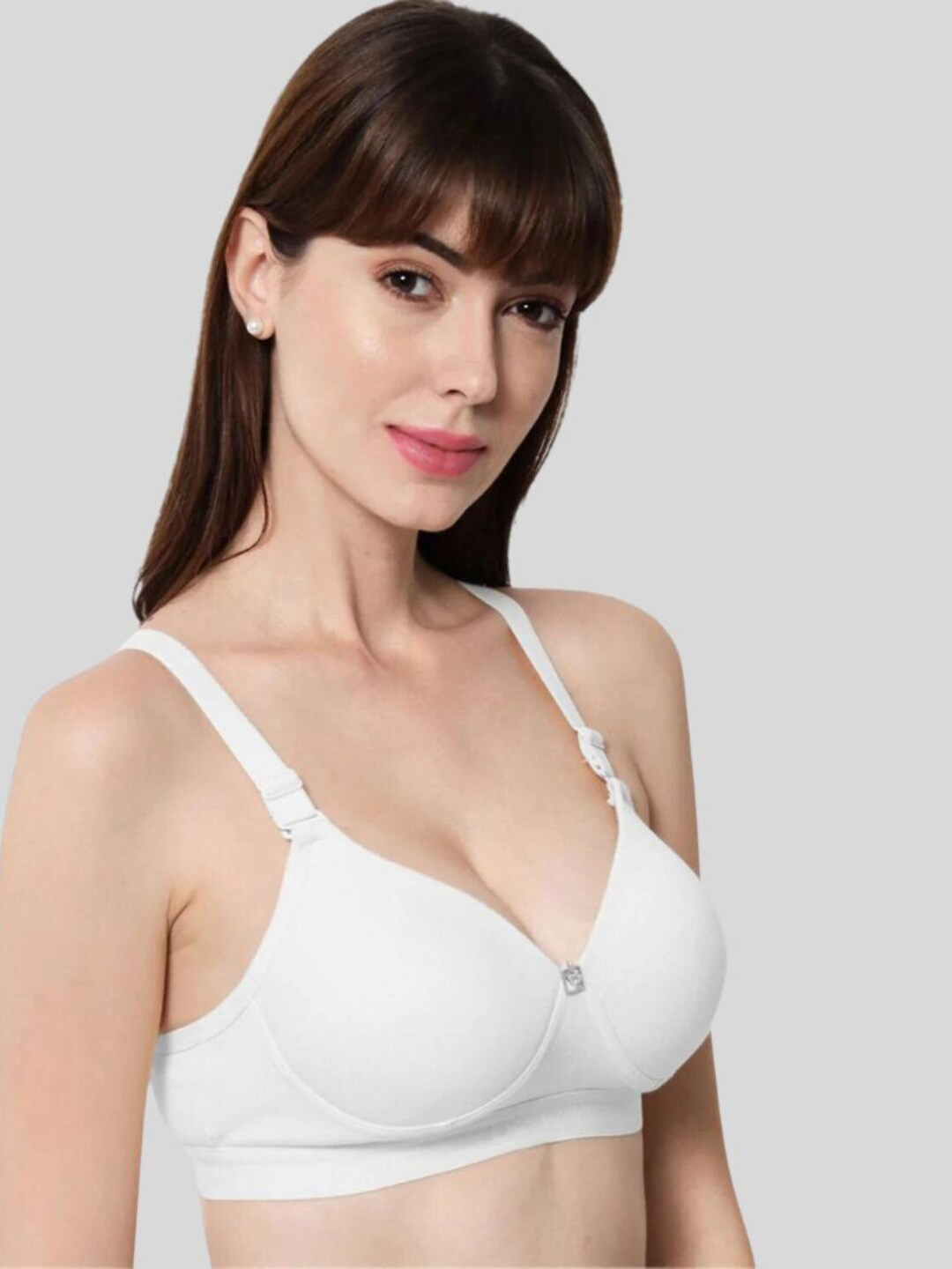 

BEWILD Cotton Classic Sports Bra Rapid-Dry Moisture Wicking Heavily Padded, White