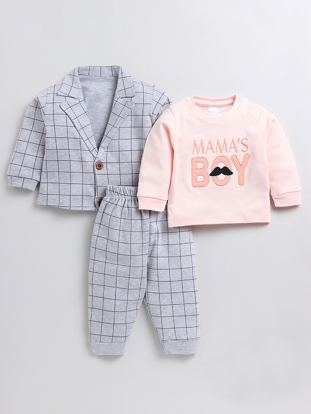 

Moms Love Infants Girls Printed Pure Cotton Clothing Set, Pink