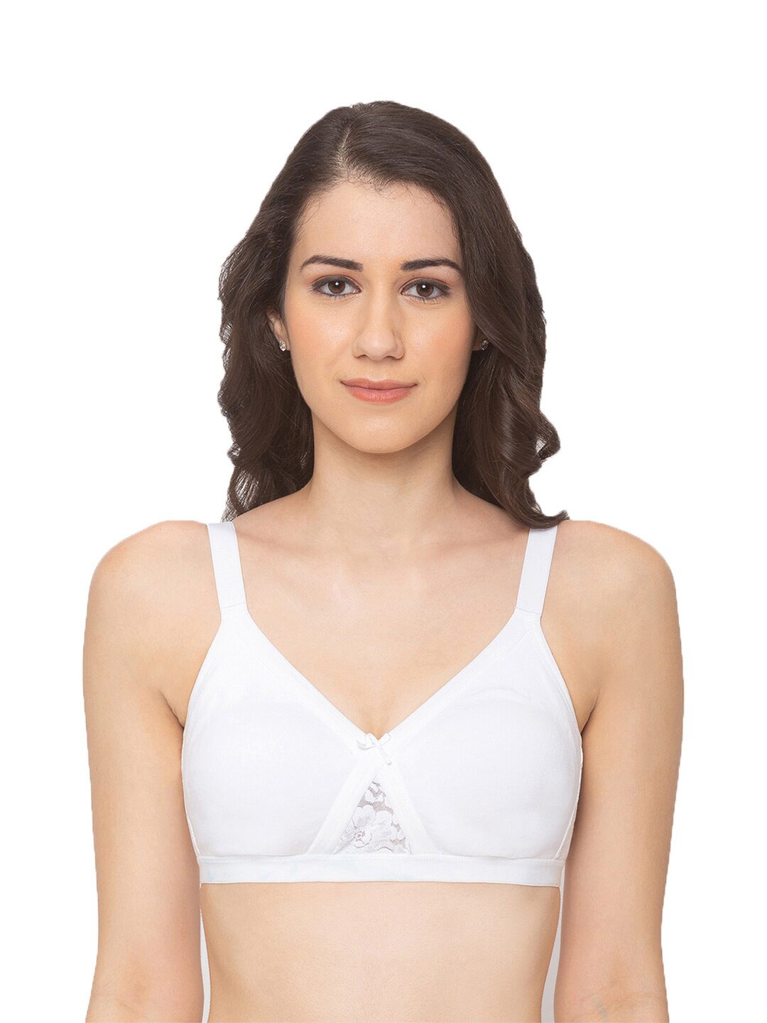 

Candyskin Pack Of 2 Cotton Dry Fit Bra Full Coverage Non-Padded Non-Wired, White