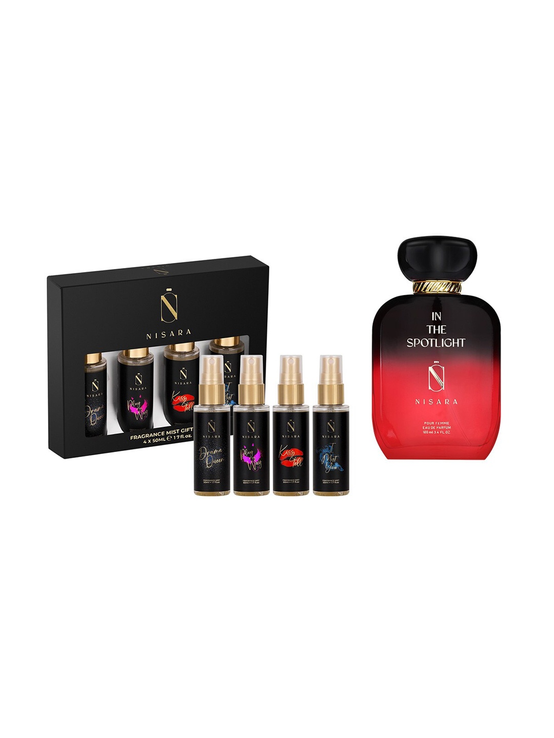 

Nisara In The Spotlight Perfume & Fragrance Body Mist Gift Set, Black