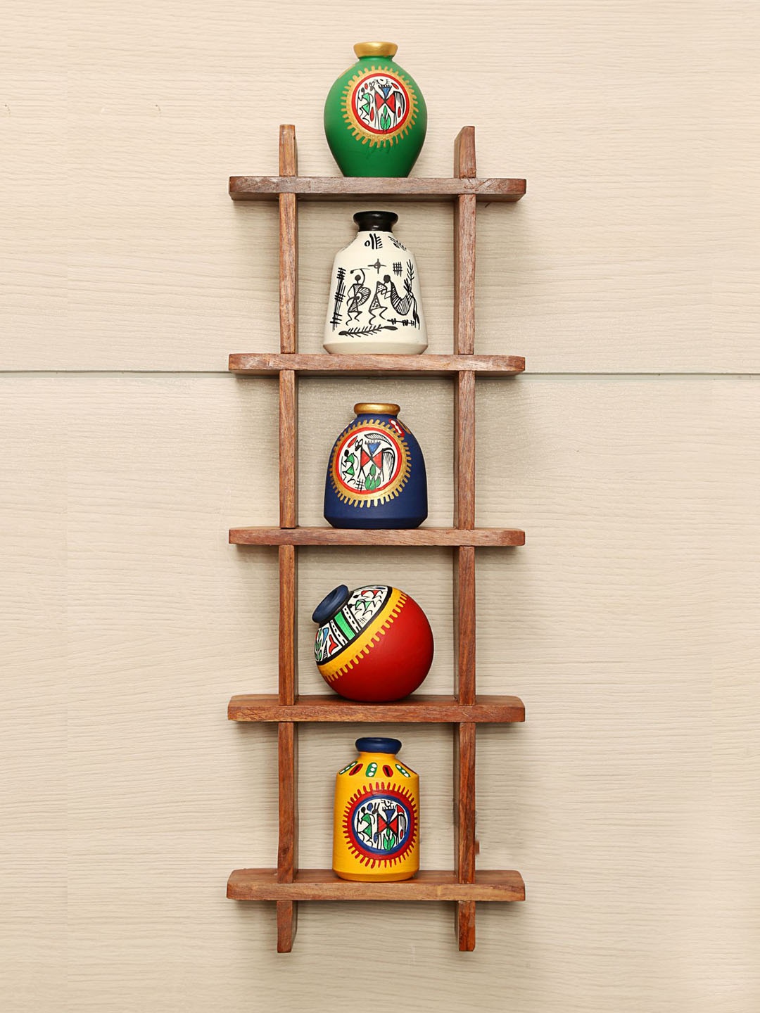 

AAKRITI ART CREATIONS Brown Wood Pocket Wall Shelf