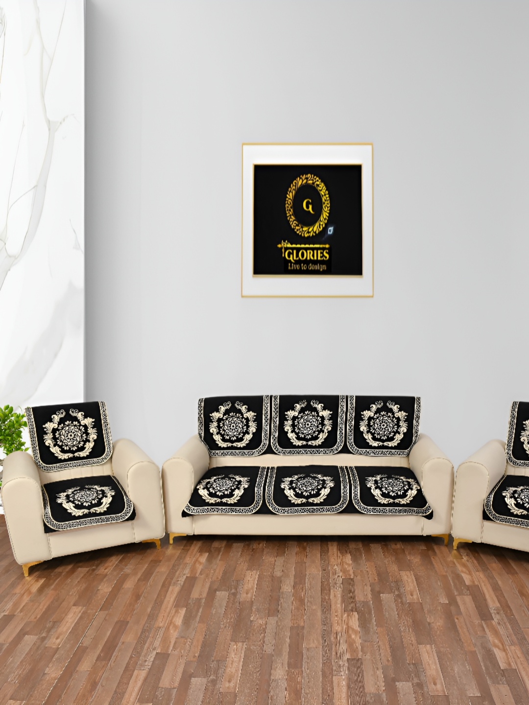 

GLORIES Black Velvet Sofa Cover