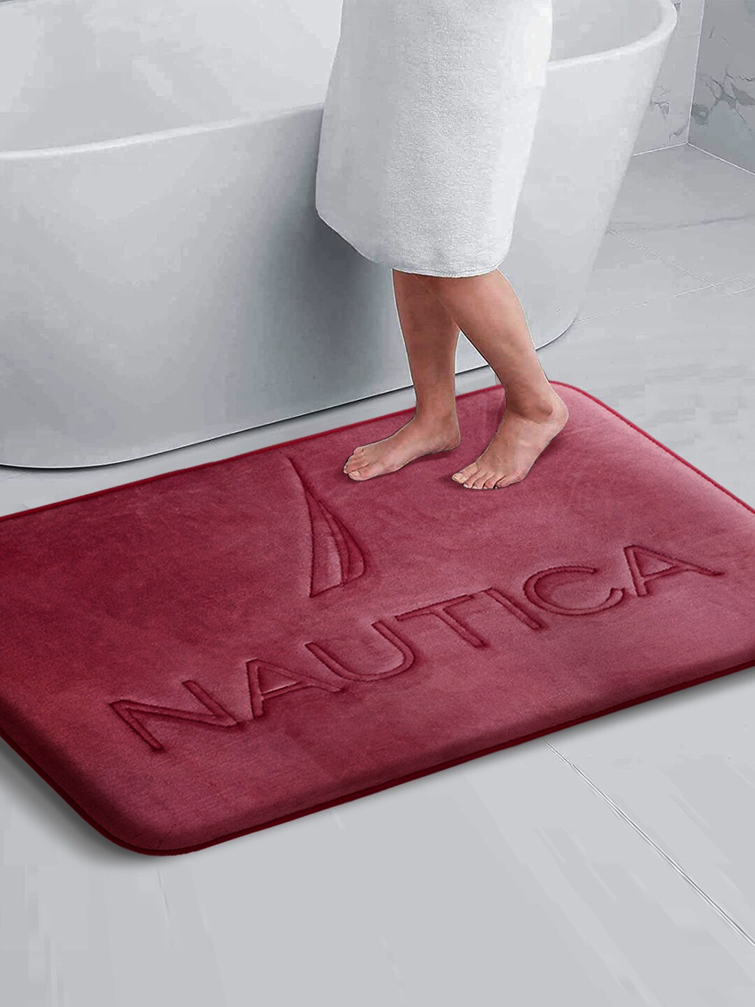 

Nautica Maroon 2000 GSM Anti-Skid Bath Mat