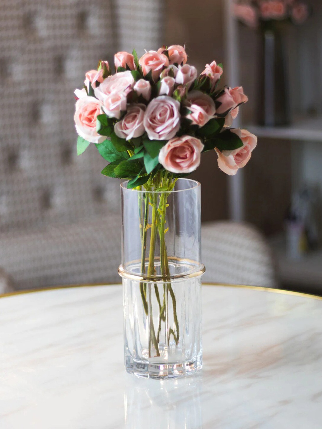 

THEDECORKART Transparent Glass Cylindrical Vases