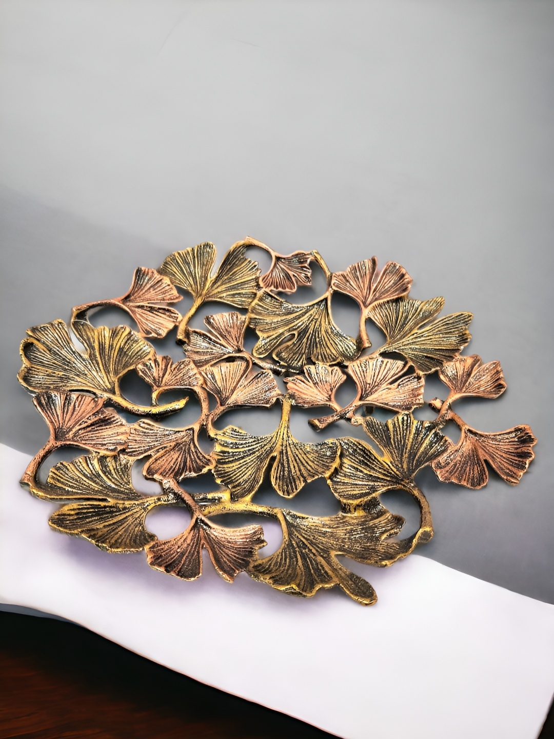 

The Artage Brown Flower Textured Aluminium Pattern Tray