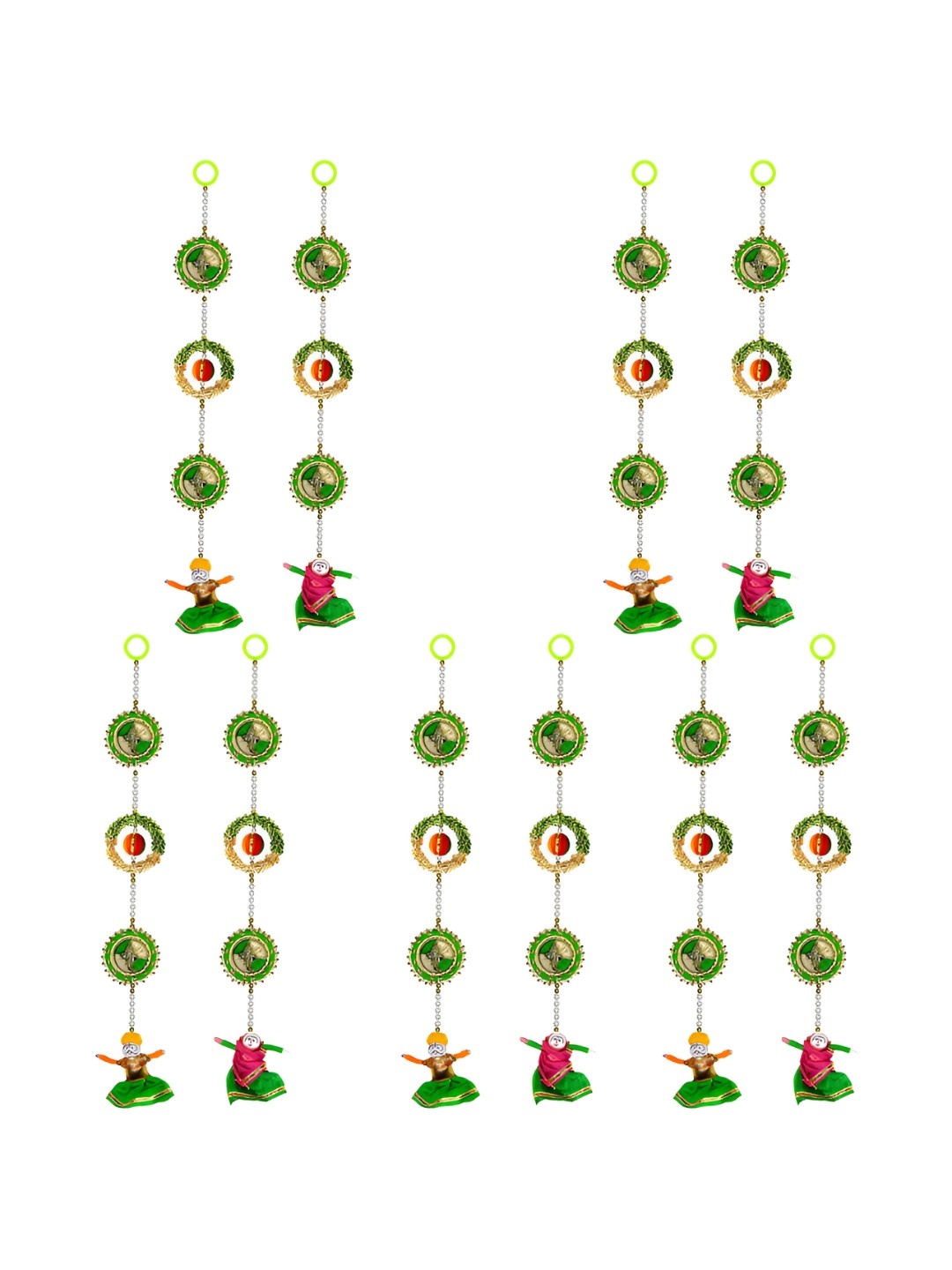 

iHandikart Green 10 Pieces Puppet Pair Wall Door Hanging Festive Decor