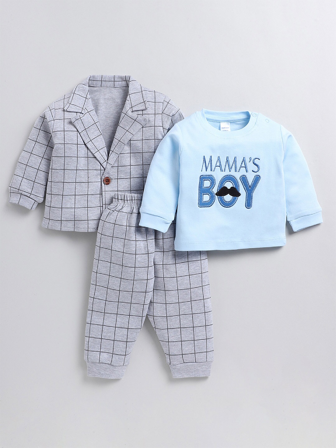 

Moms Love Infants Girls Printed Pure Cotton Clothing Set, Blue