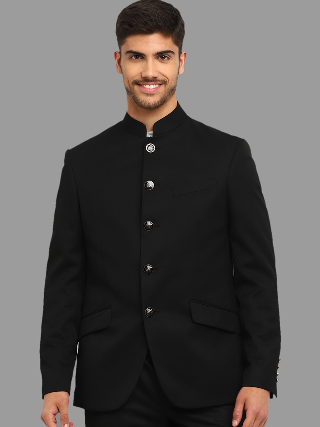 

Givo Mandarin Collar Bandhgala, Black