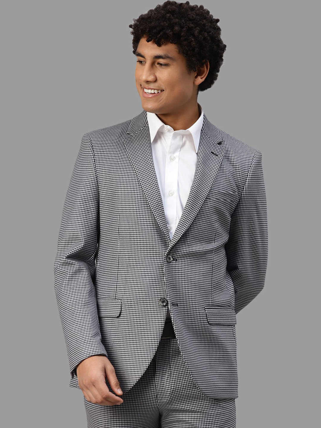 

Givo Single Breasted Fleece Blazer, Grey