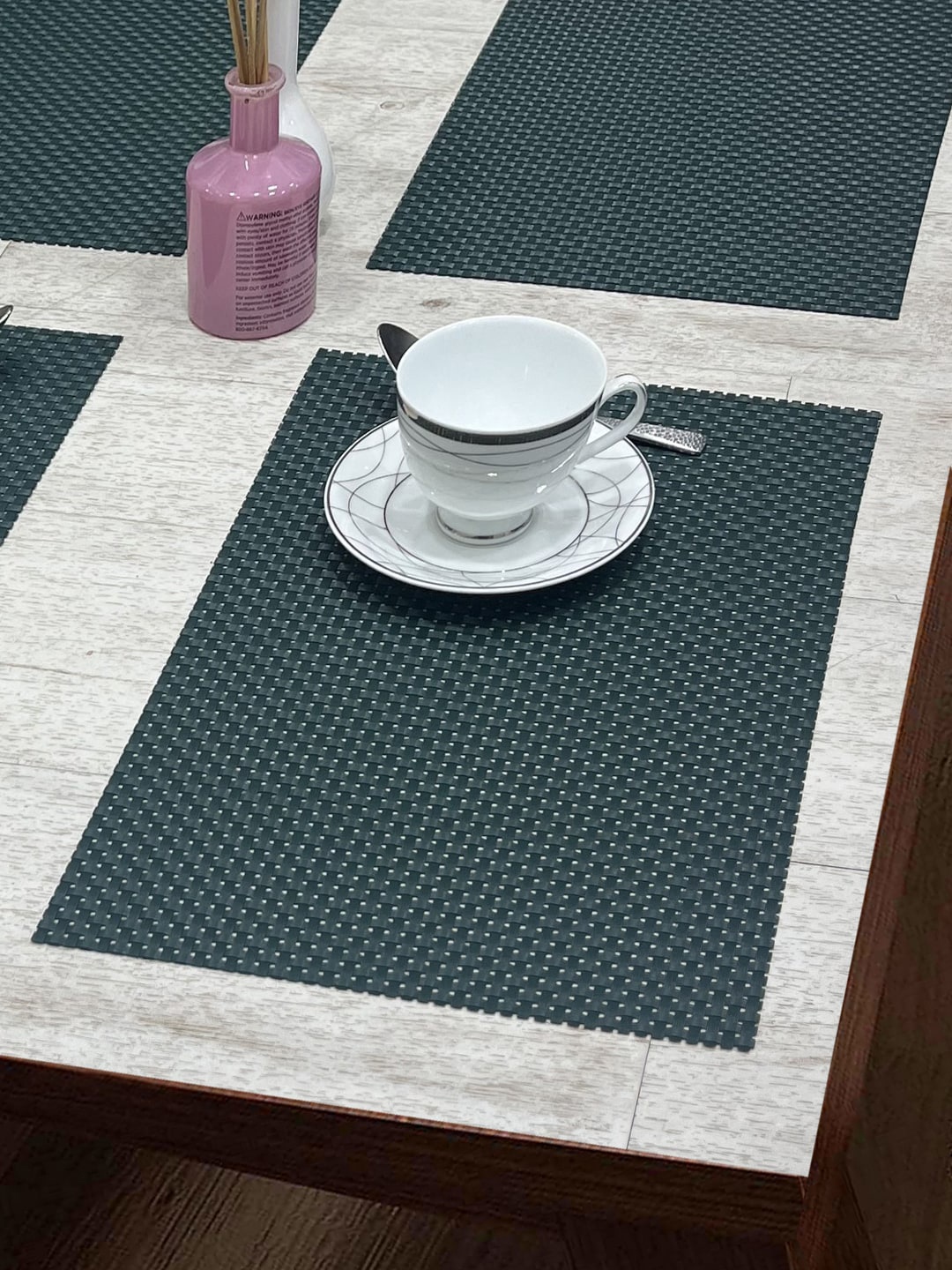 

BIANCA Bellevue Green 6 Pieces Woven Design Rectangle Table Placemats