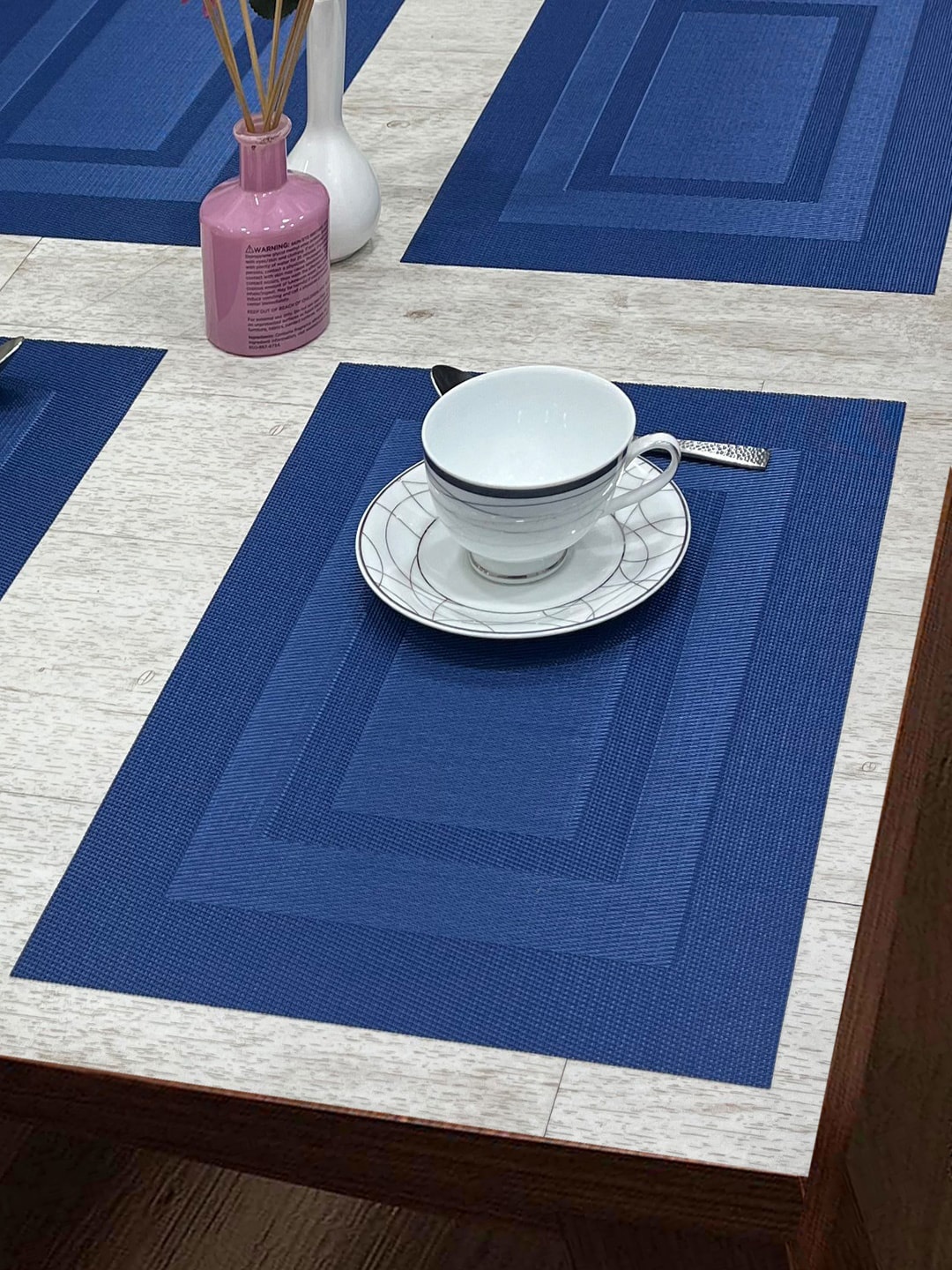 

BIANCA Alpine Blue 6 Pieces Textured Woven Table Placemats