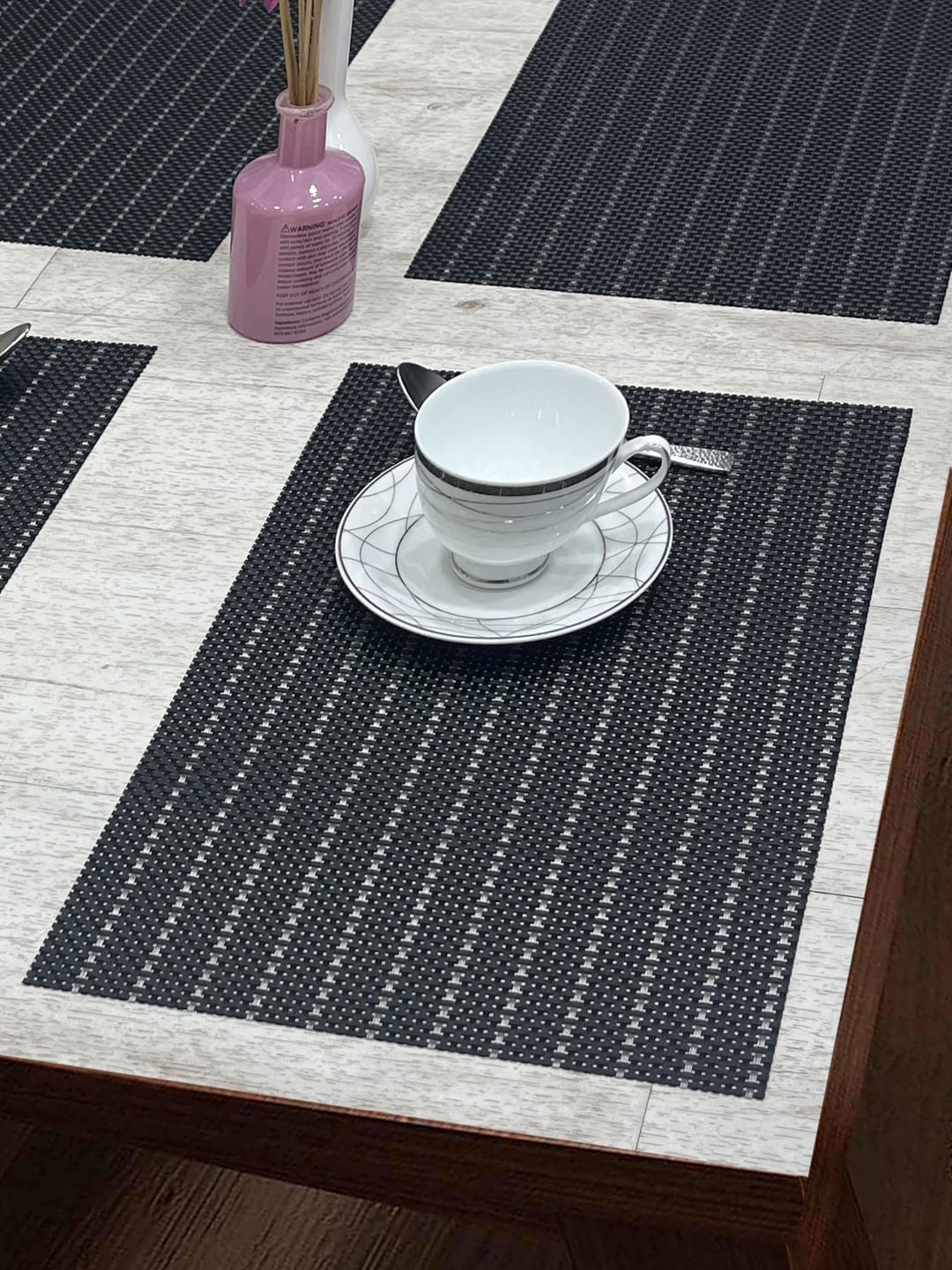 

BIANCA Alpine Grey 6 Pieces Woven Design Table Placemats