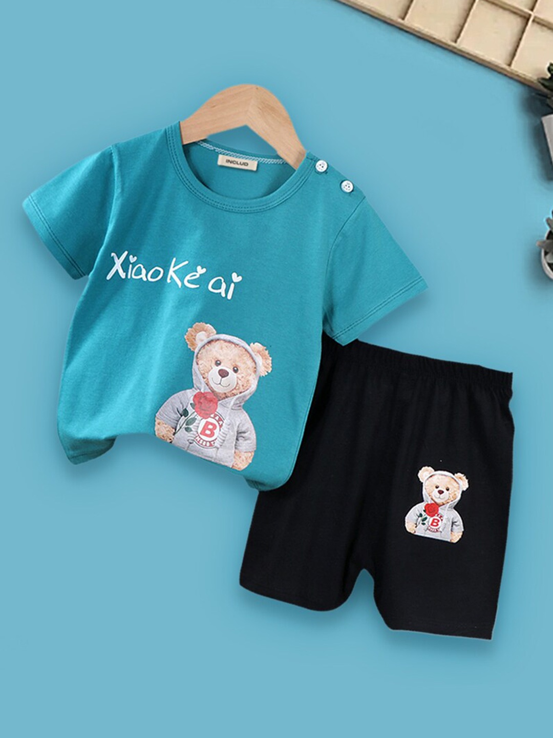 

INCLUD Boys Printed T-shirt With Shorts, Blue