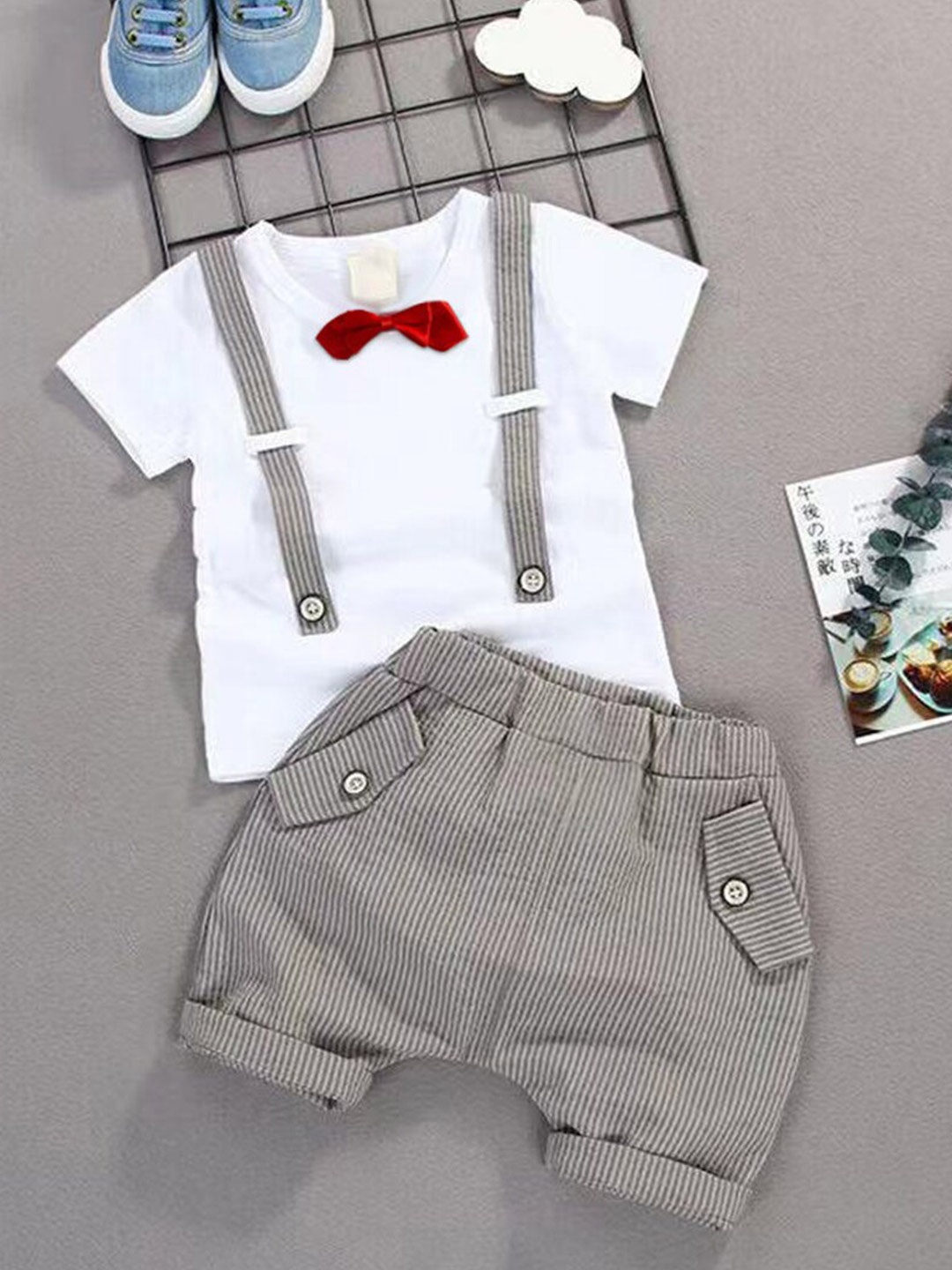 

INCLUD Boys T-shirt With Shorts, Grey
