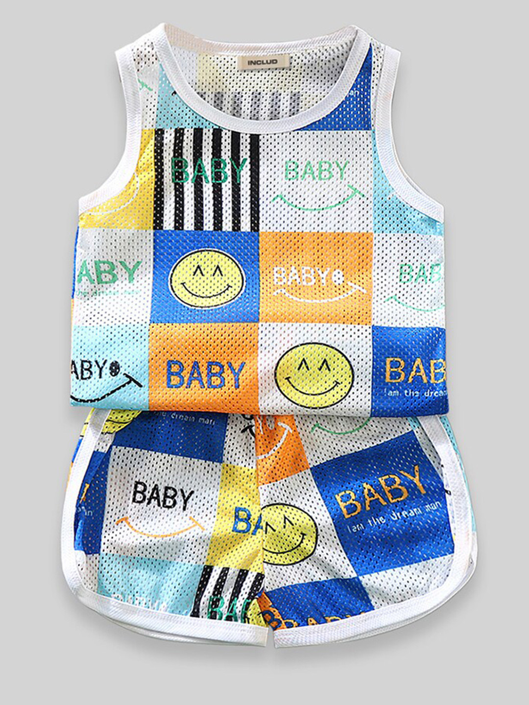 

INCLUD Boys Printed Clothing Set, White