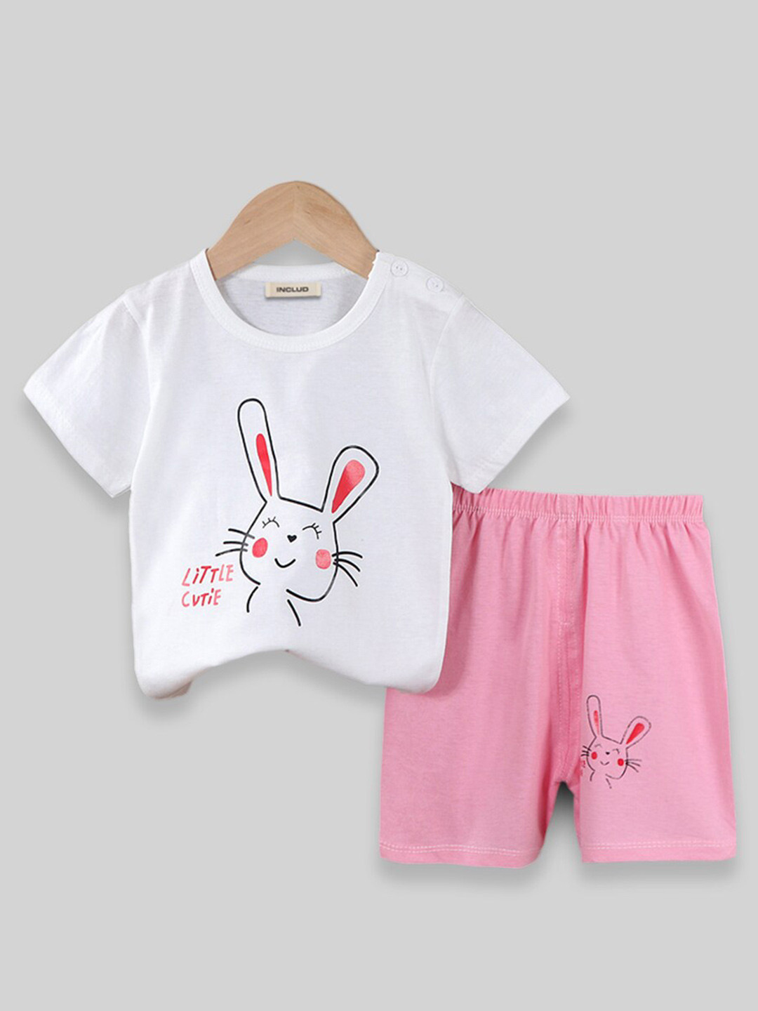 

INCLUD Boys Graphic Printed Top with Shorts, White