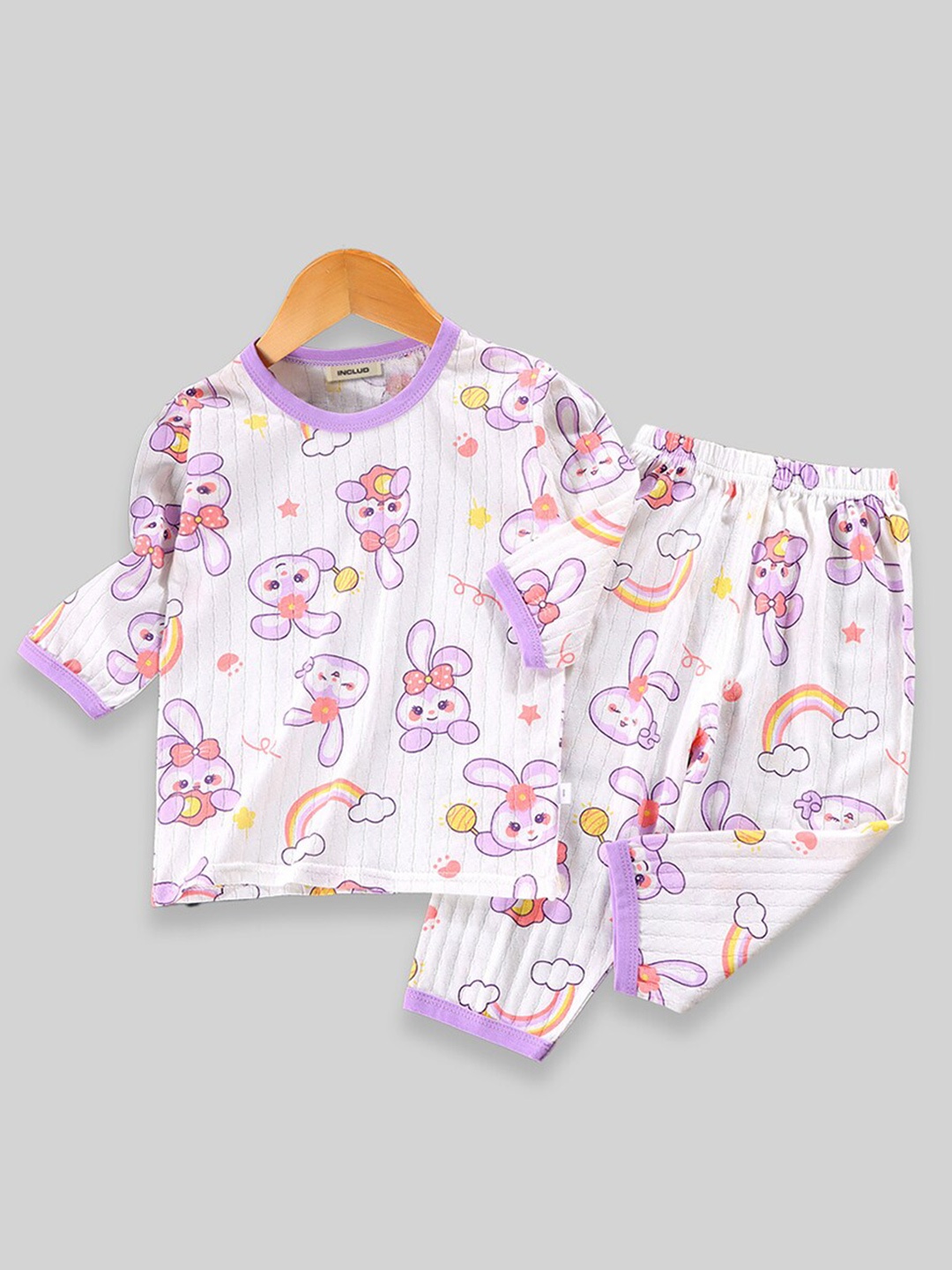 

INCLUD Boys Graphic Printed Top With Trousers, Purple