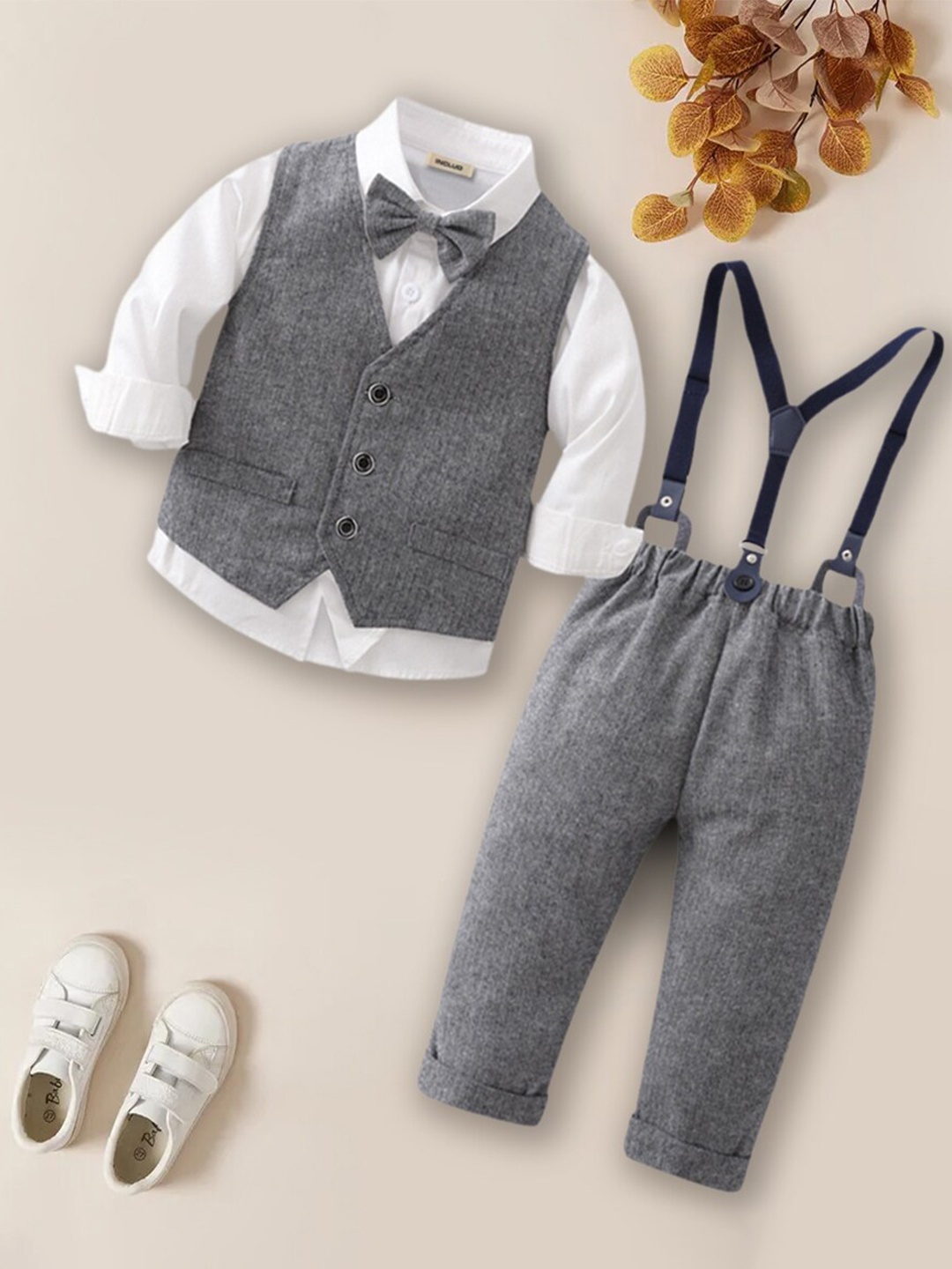 

INCLUD Boys Shirt With Trousers & Waistcoat, Grey