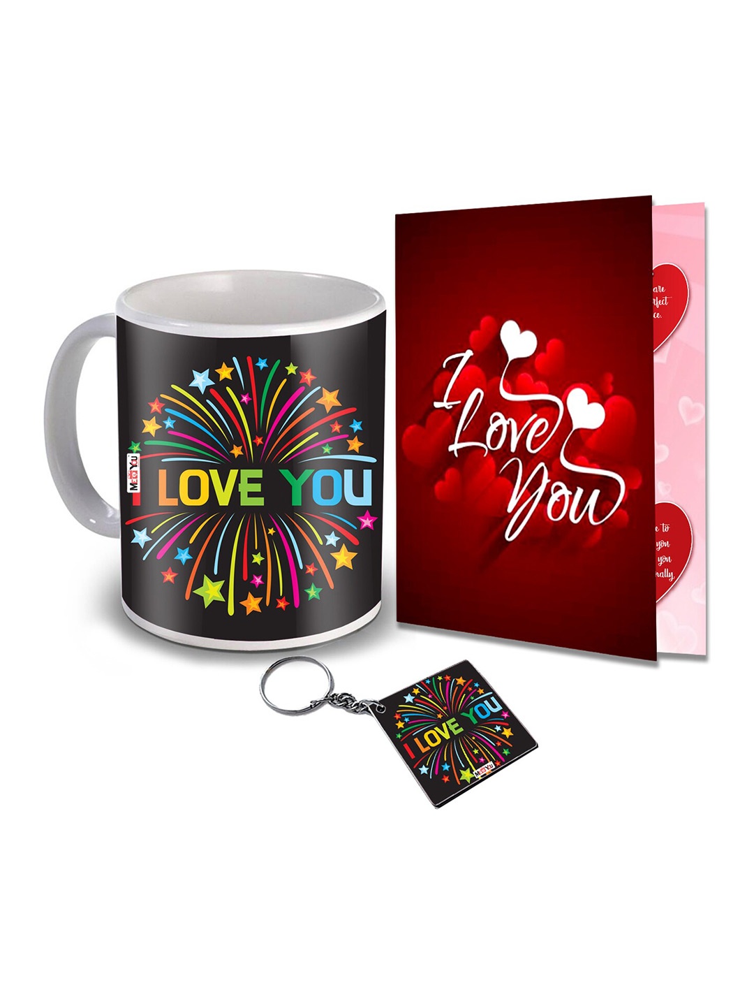 

ME & YOU Black & Red 3 Pieces Printed Valentine Home Gift Set