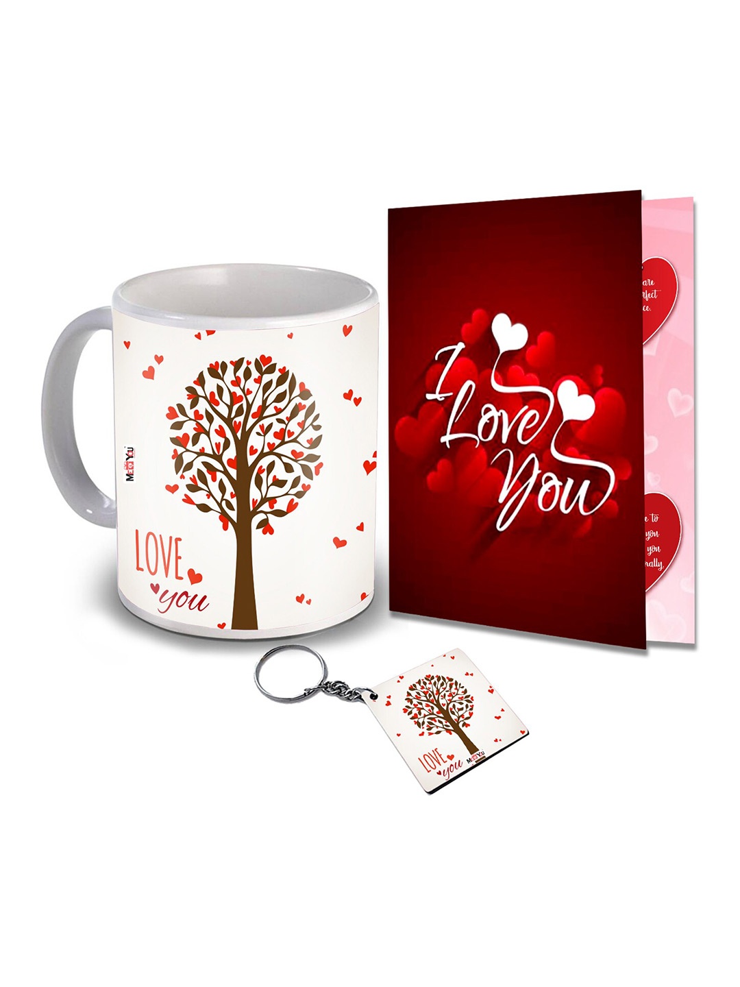 

ME & YOU Red & White 3 Pieces Printed Valentine Home Gift Set