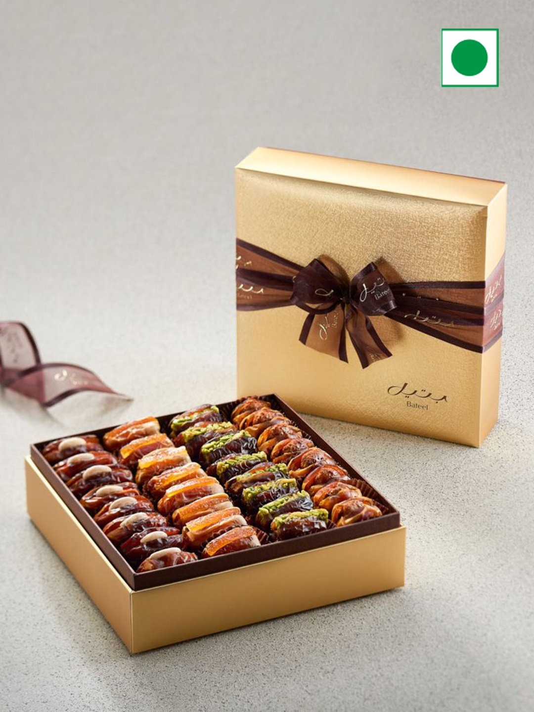 

Bateel Cassandra Ballotin Large Gift Set with Assorted Filled Dates- 1 kg, Brown