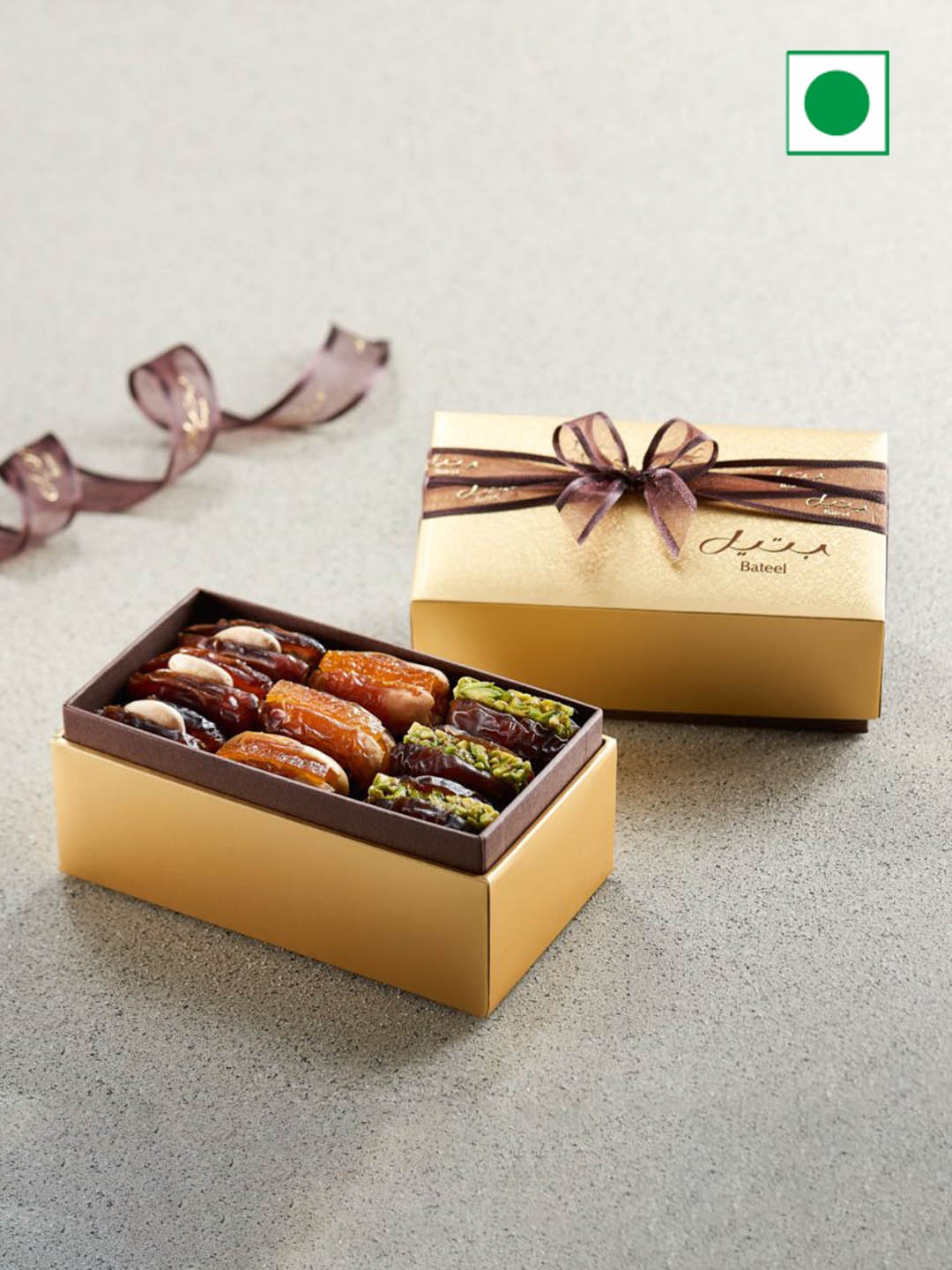 

Bateel Cassandra Ballotin Small Gift Set with Assorted Filled Dates- 315 gm, Brown