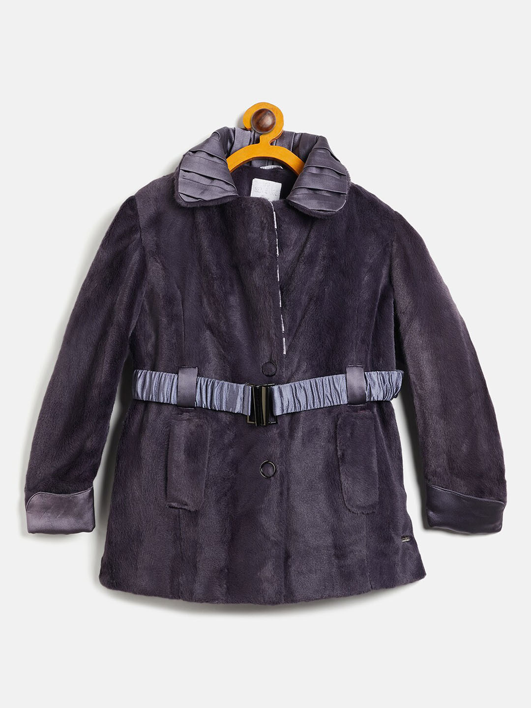 

Ben & Joe Girls Single-Breasted Casual Faux Fur Overcoat, Purple
