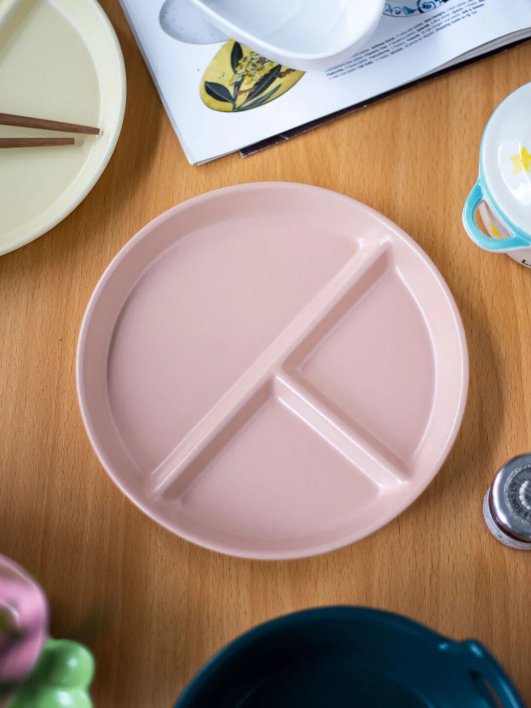 

THEDECORKART Pink Ceramic Easy to Clean Food Platter