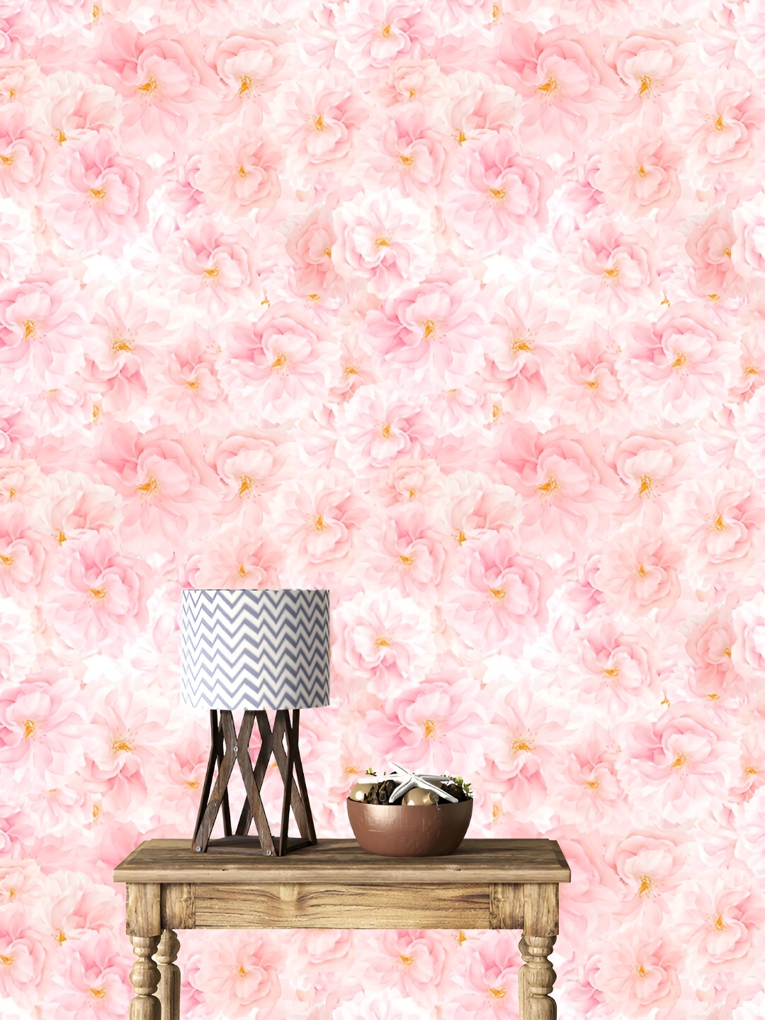 

DWELLSINDIA White & Pink Printed Self Adhesive Laminated Wallpaper
