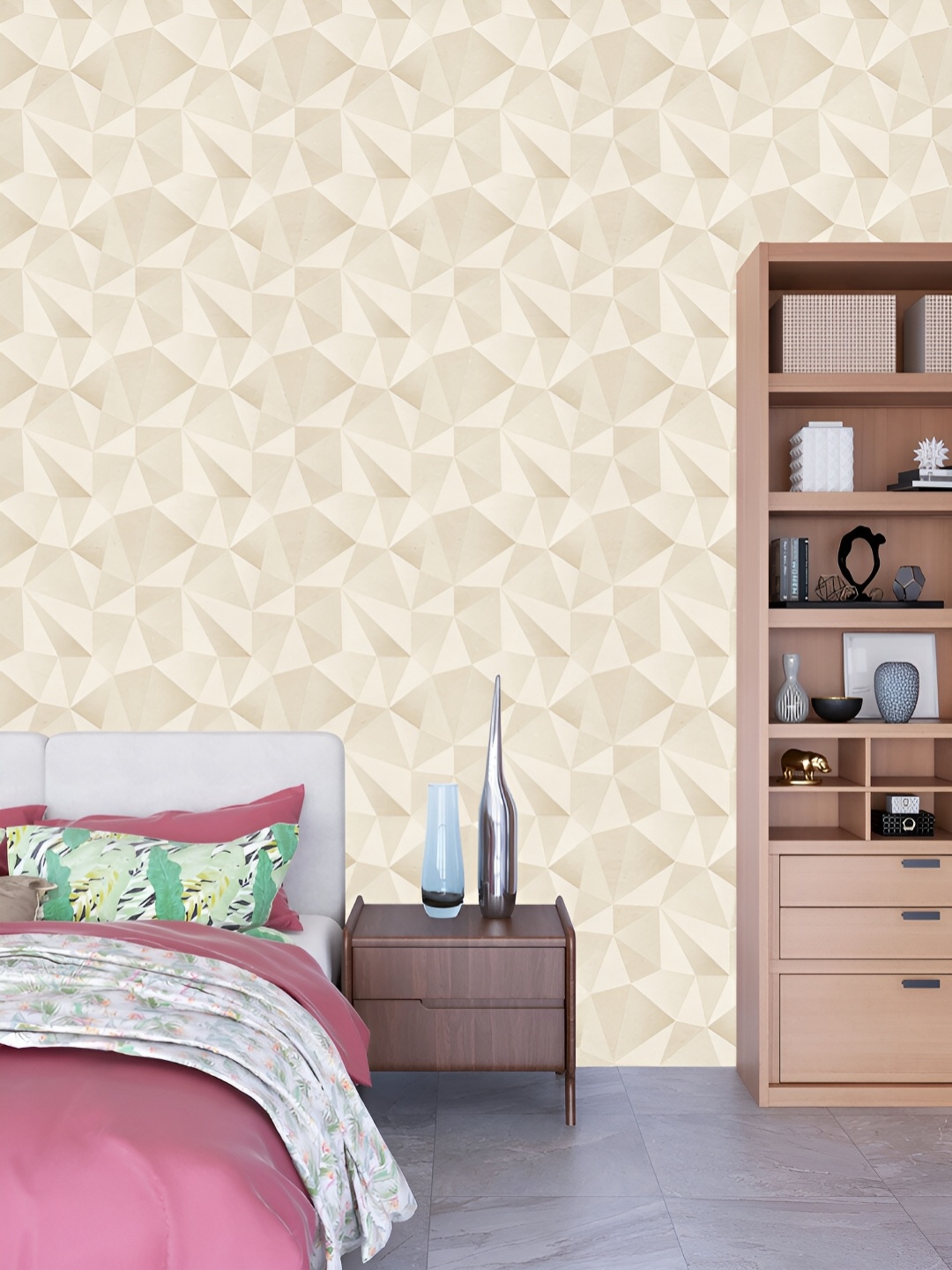 

DWELLSINDIA Cream Printed Self Adhesive Laminated Wallpaper