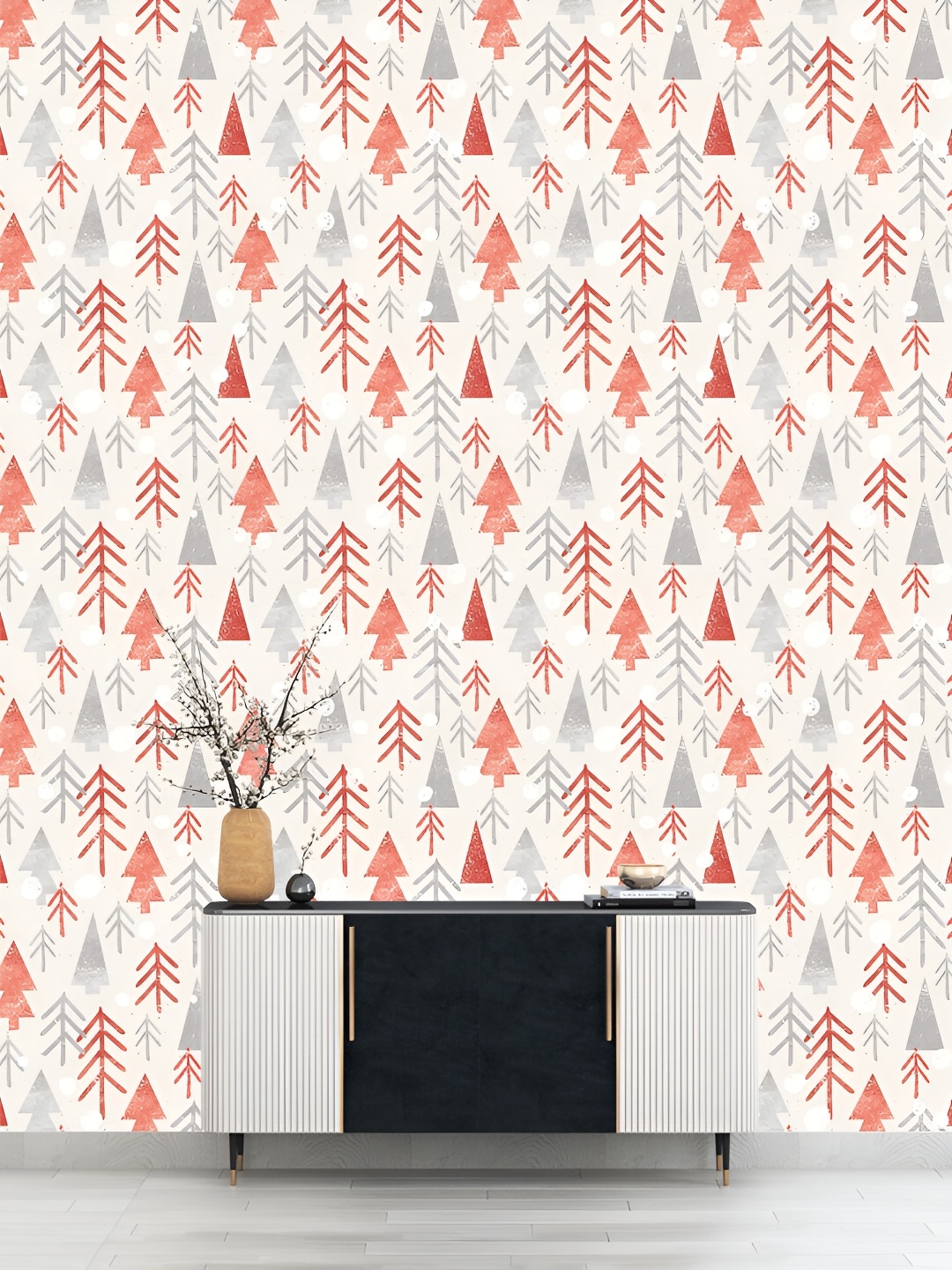 

DWELLSINDIA White & Grey Printed Self Adhesive Laminated Wallpaper