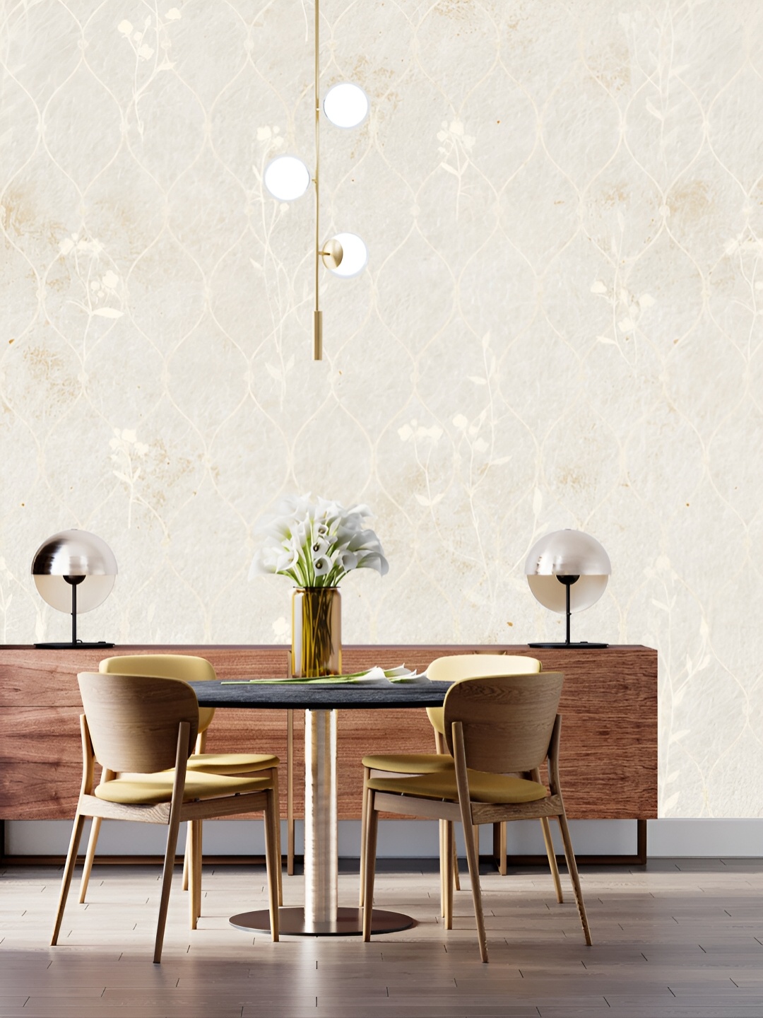 

DWELLSINDIA Cream Printed Self Adhesive Laminated Wallpaper
