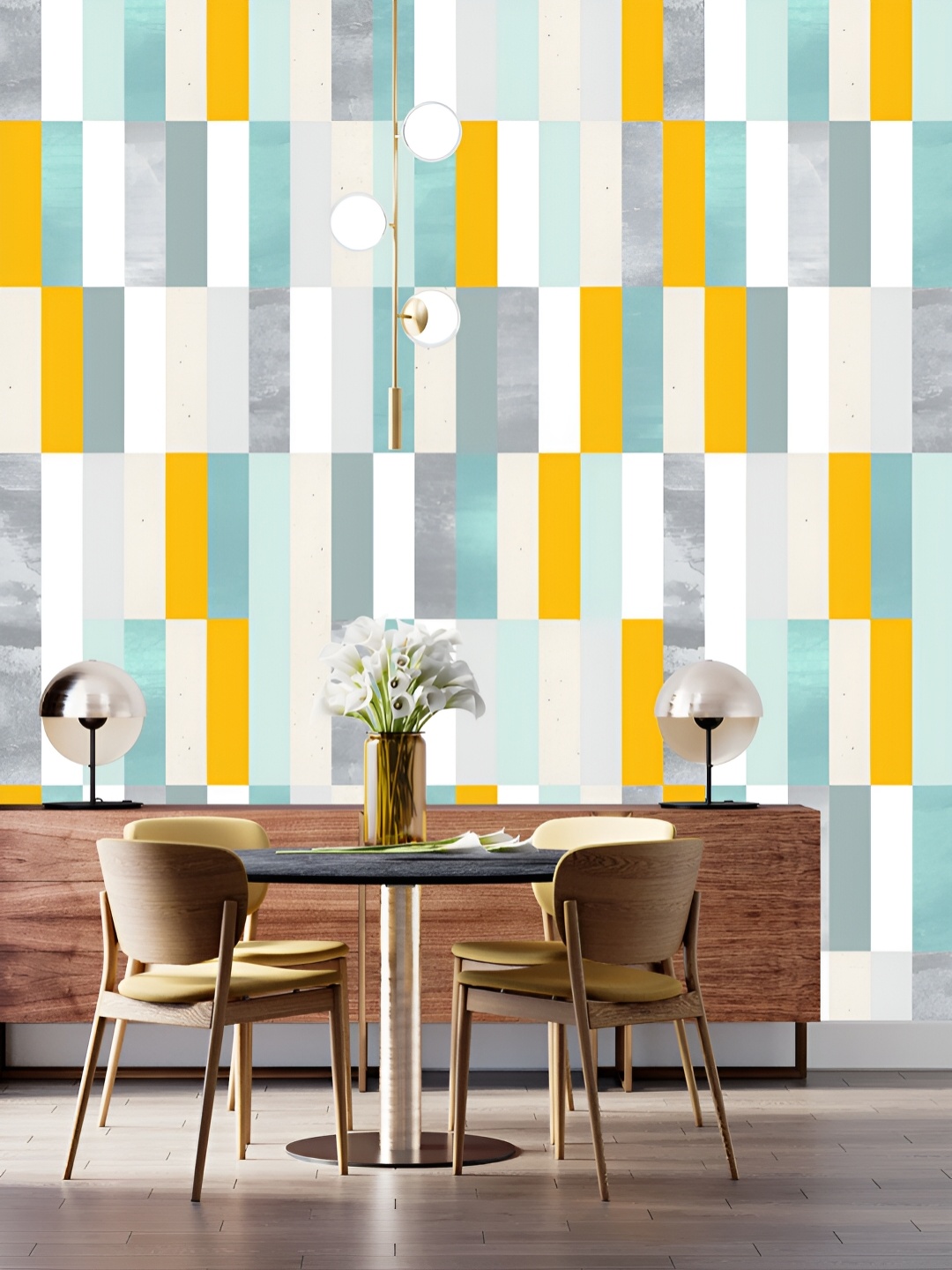

DWELLSINDIA White & Blue Printed Self Adhesive Laminated Wallpaper