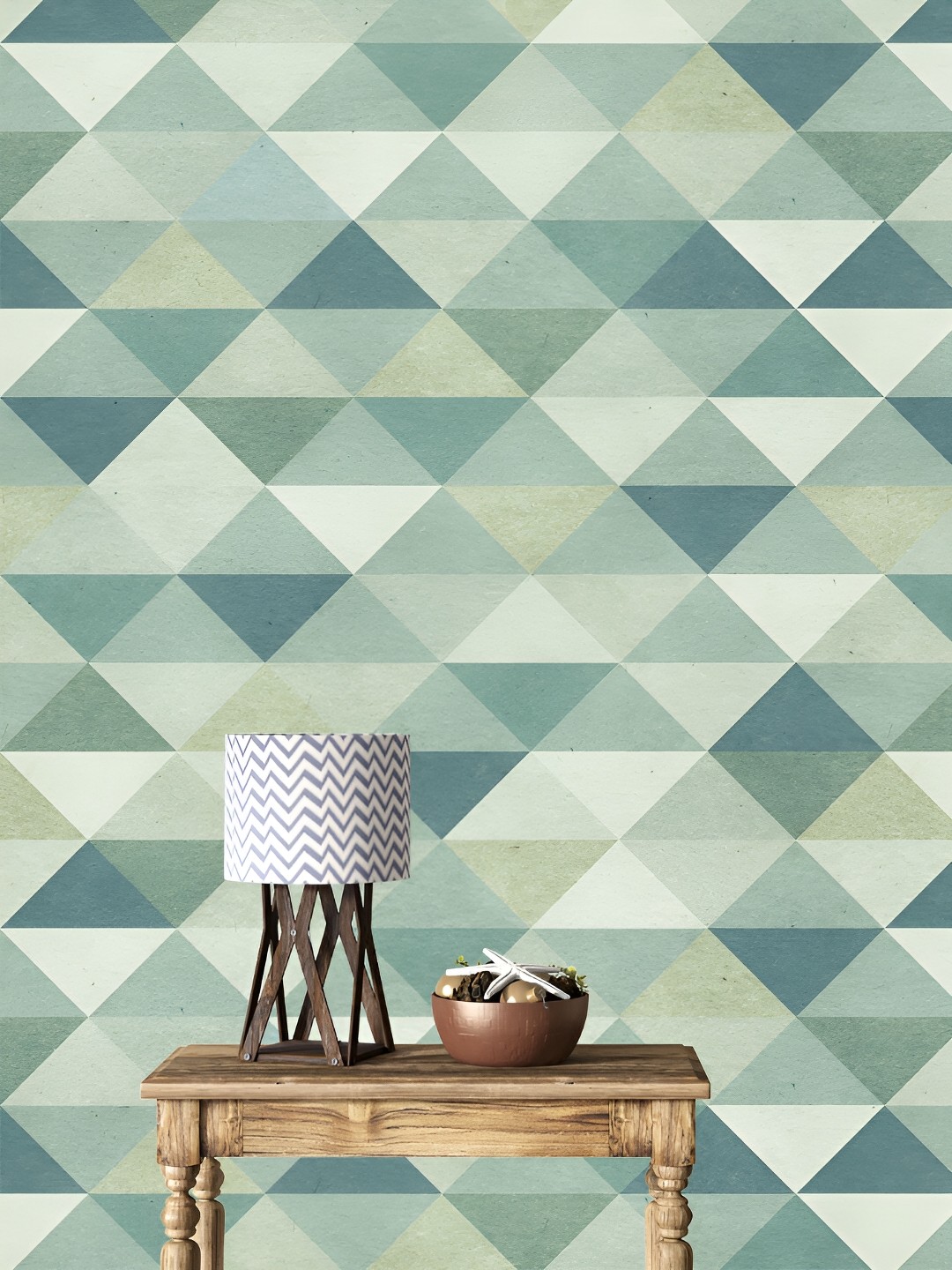 

DWELLSINDIA Green Geometric Printed Self Adhesive Laminated Wallpaper