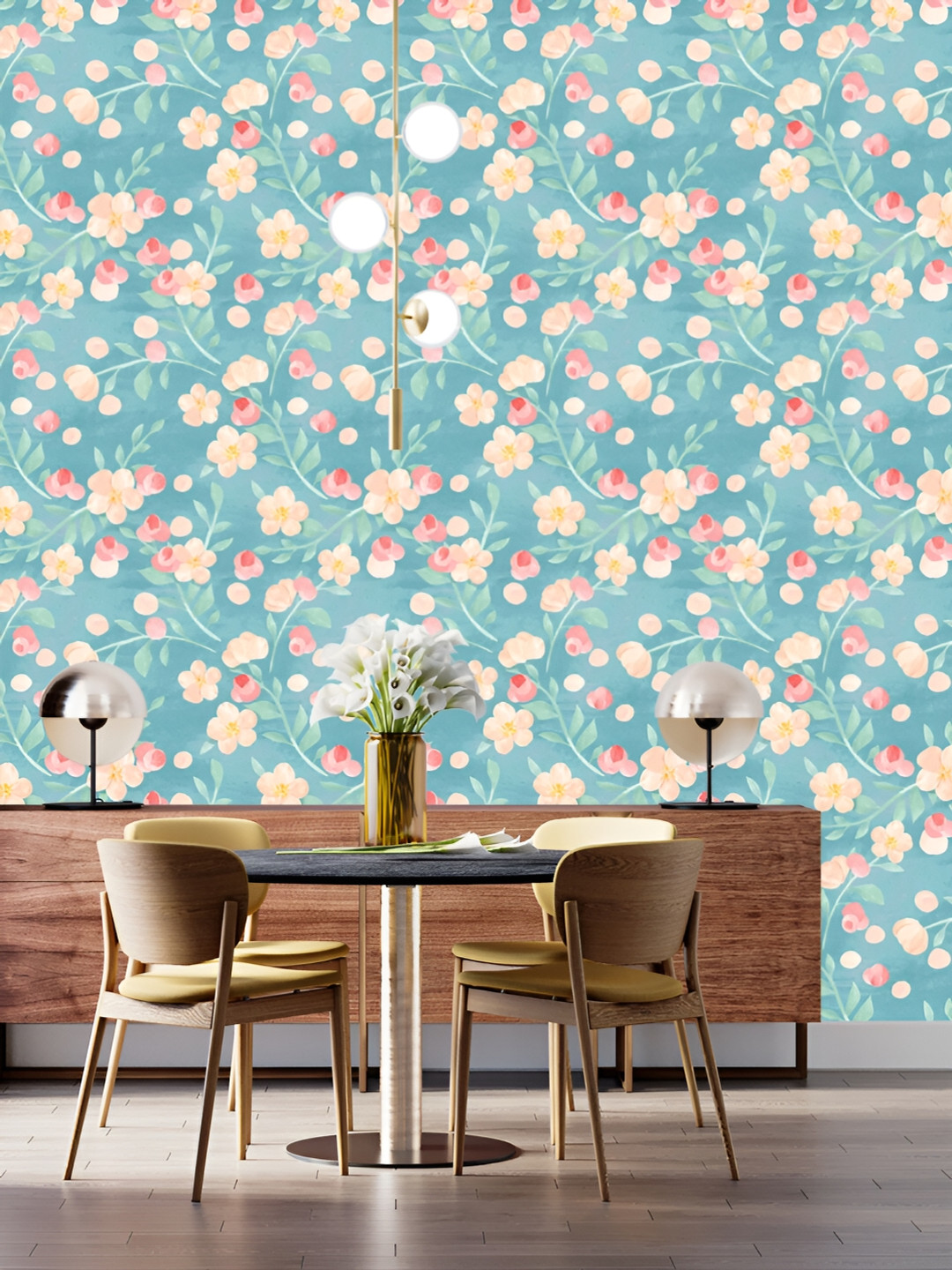 

DWELLSINDIA Blue & White Printed Self Adhesive Laminated Wallpaper