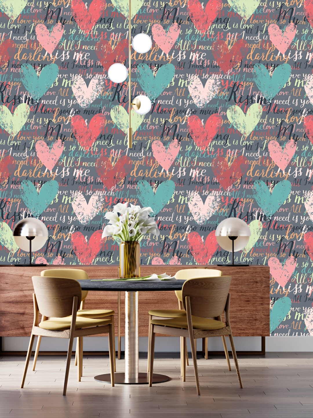 

DWELLSINDIA Grey & Red Printed Self Adhesive Laminated Wallpaper