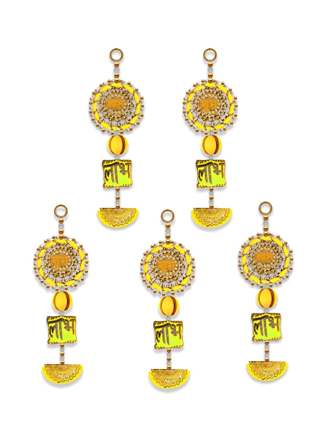 

iHandikart Yellow 5 Pieces Decorative Hangings Wall Decor