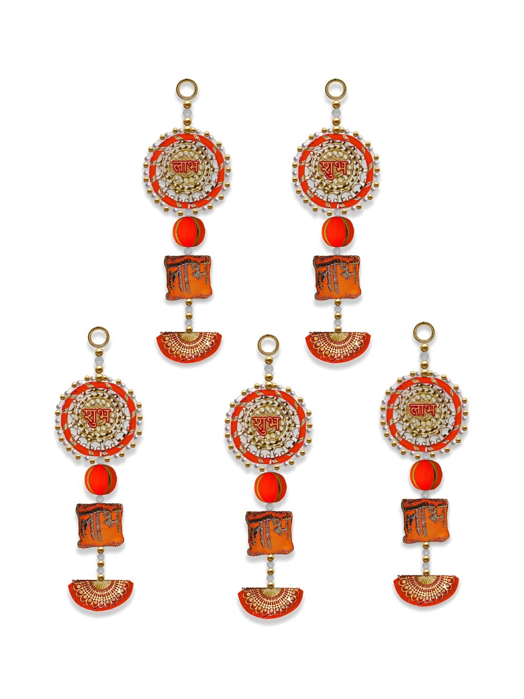 

iHandikart Red 5 Pieces Subh Labh Artificial Door Hangings