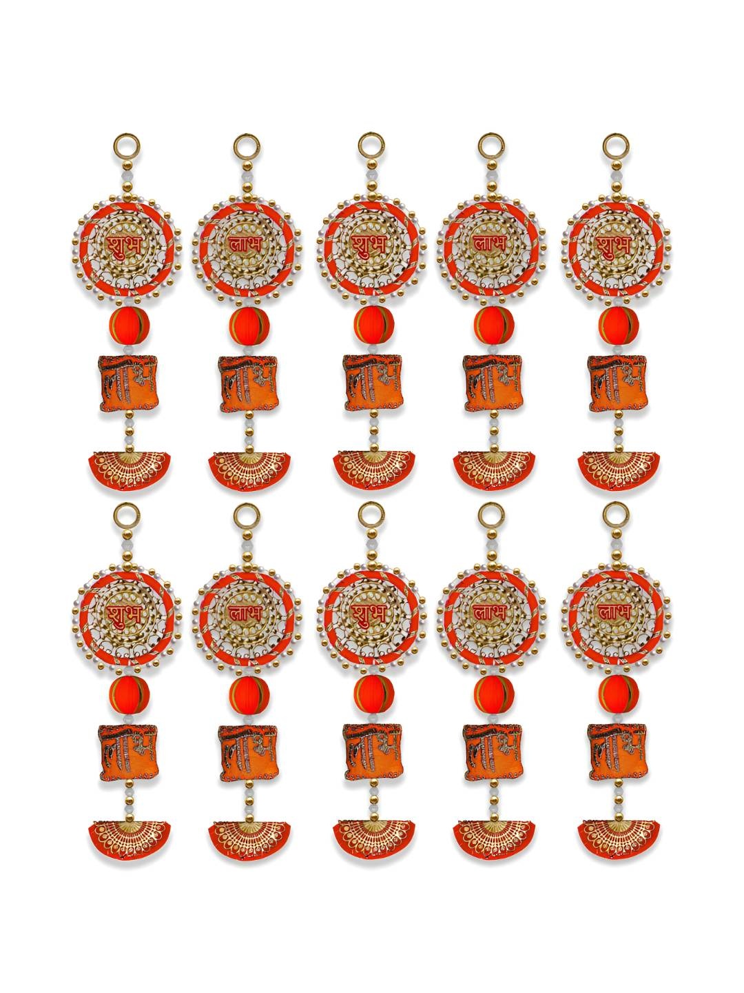 

iHandikart Red 10 Pieces Subh Labh Artificial Door Hangings