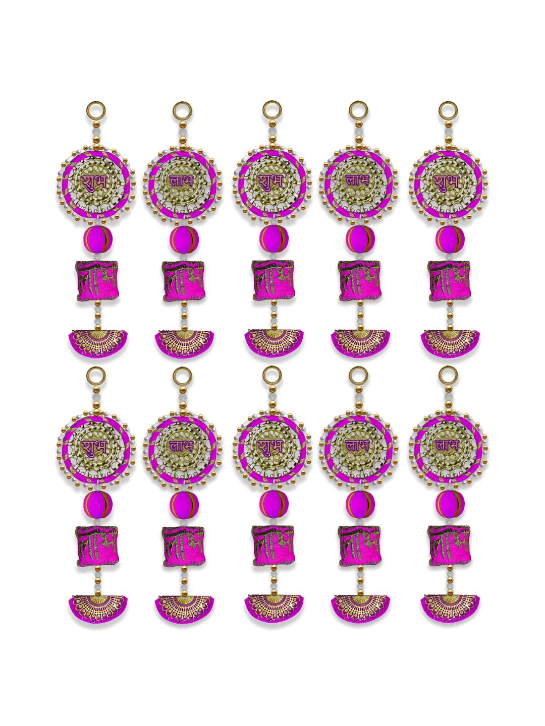 

iHandikart Pink 10 Pieces Subh Labh Hangings String