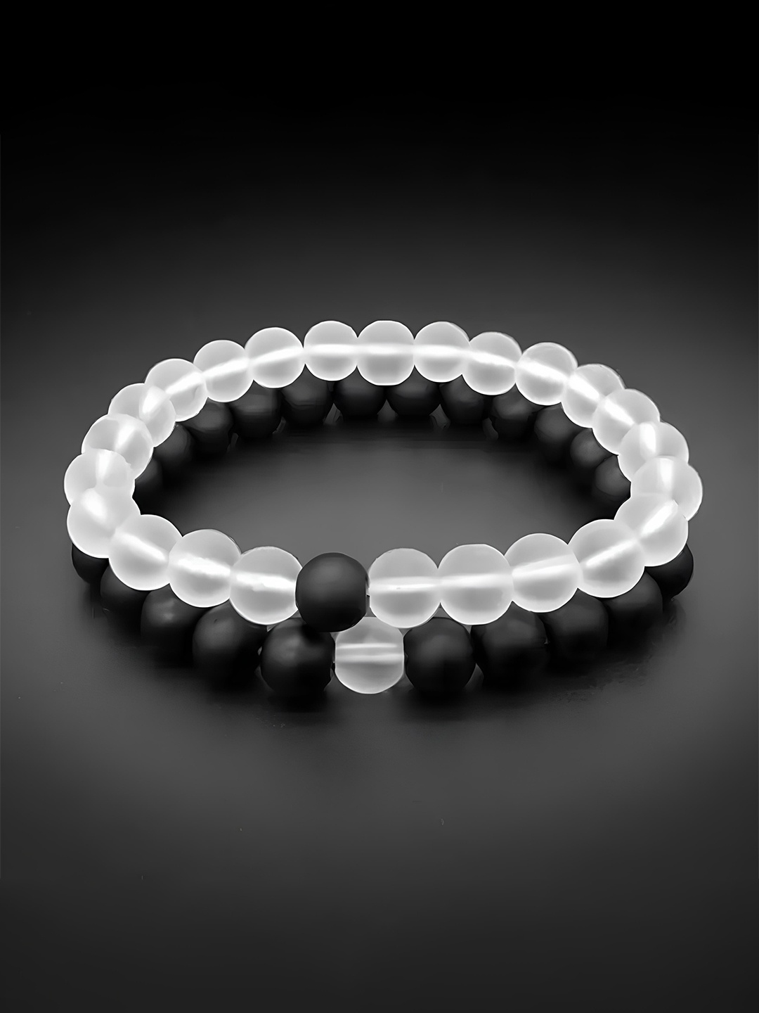 

KARISHMA KREATIONS Unisex Set Of 2 Elasticated Bracelet, White