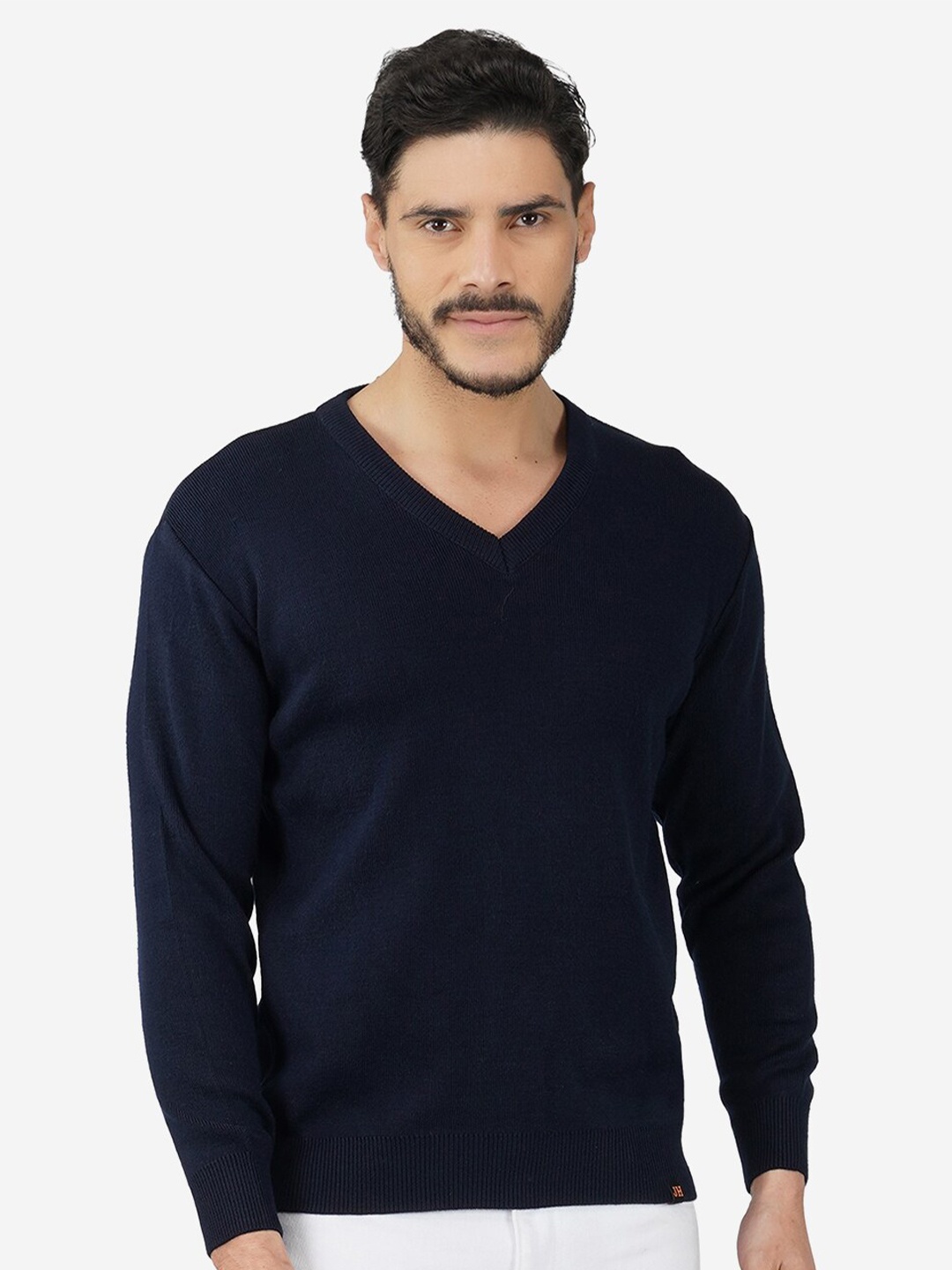 

INVICTUS V-Neck Acrylic Pullover, Navy blue