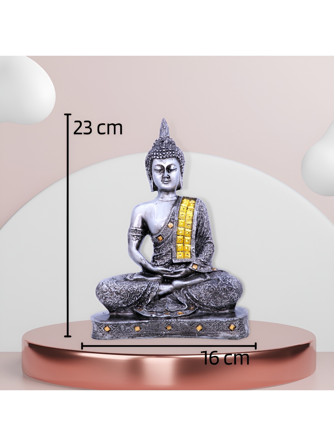 

GW CREATIONS Grey Buddha Idol Showpiece