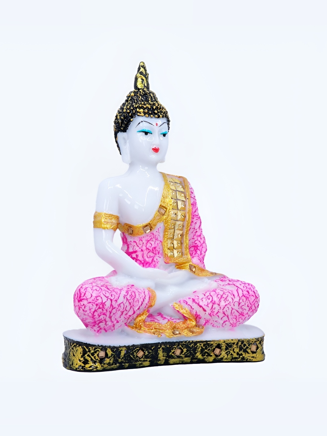 

GW CREATIONS Pink & Gold-Toned Medium Buddha Idol Showpiece