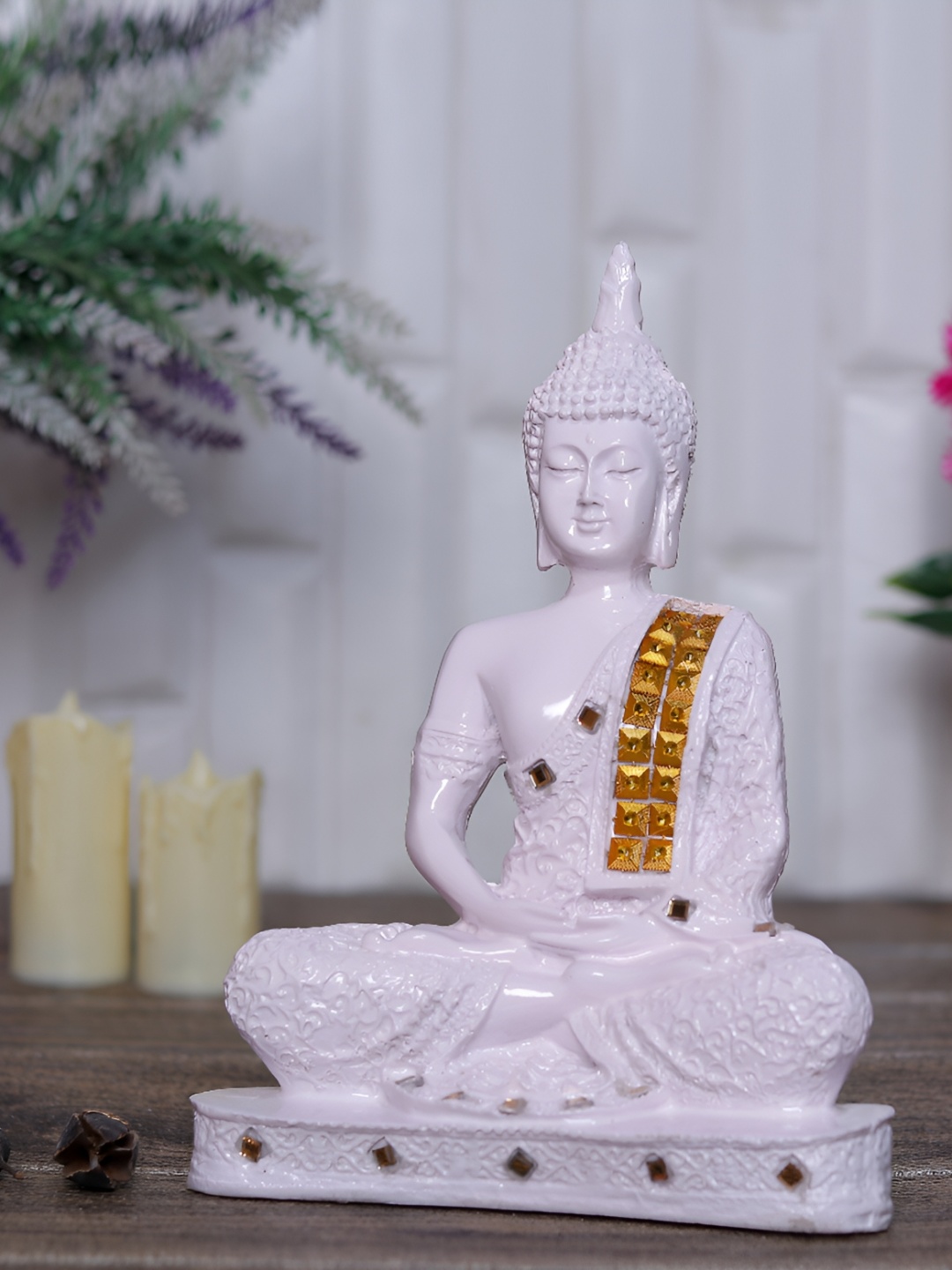 

GW CREATIONS Pink Buddha Idol Showpiece