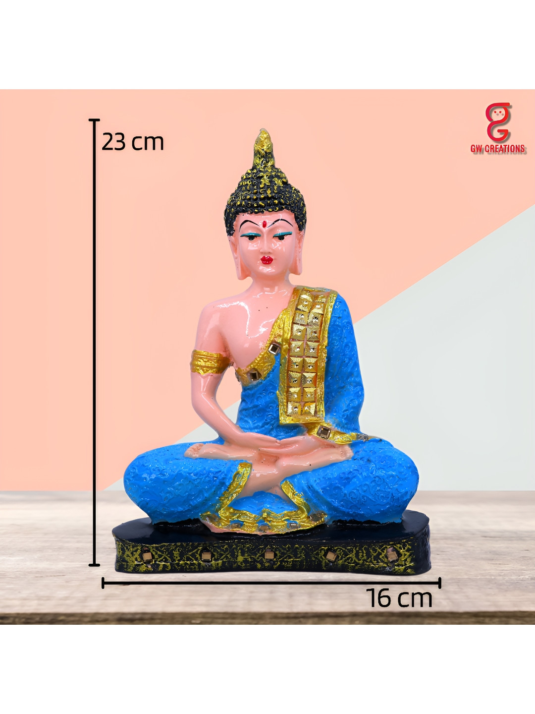 

GW CREATIONS Blue & Gold-Toned Buddha Idol Showpiece