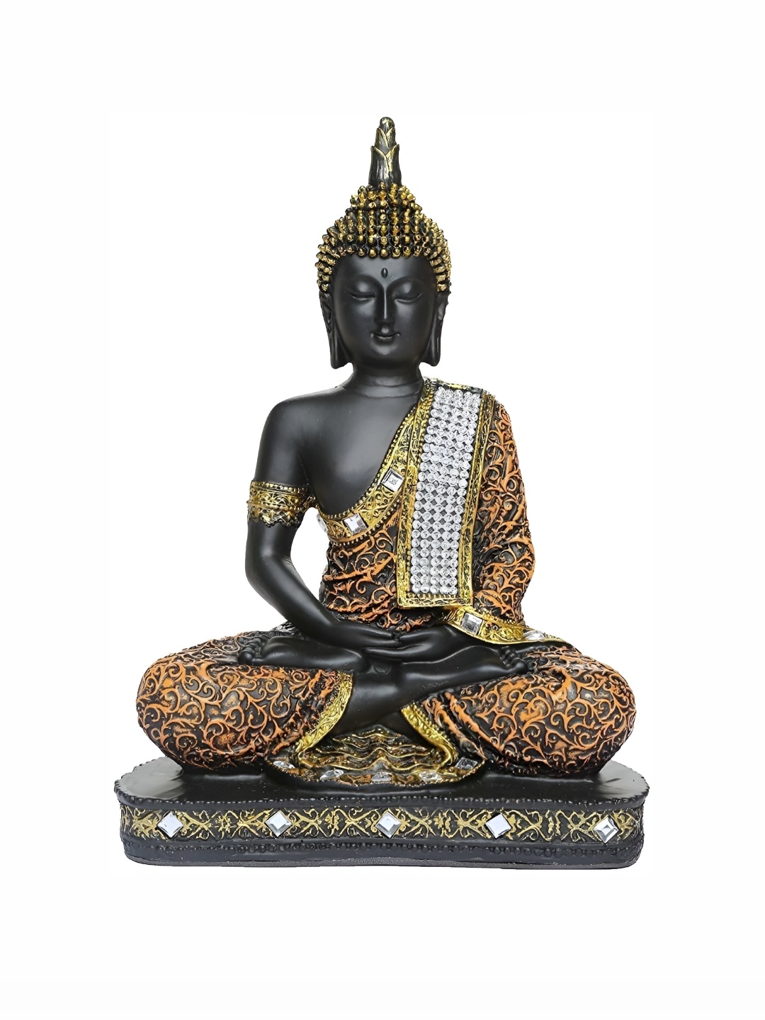 

GW CREATIONS Black & Gold Toned Buddha Idol Showpiece